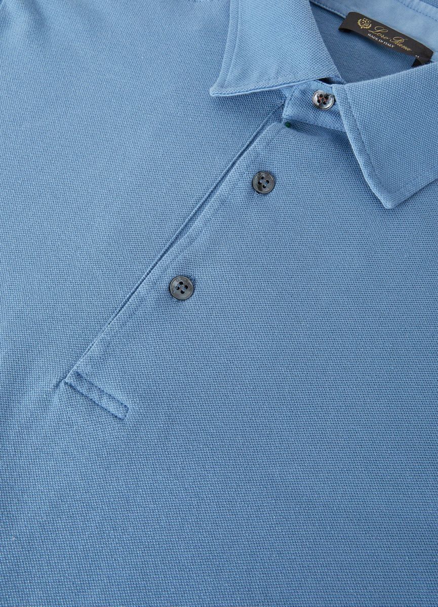 Loro Piana o1w1db10125 FAN5407 Polo Shirt in Blue Size US XL / EU 56 / 4 - 4 Thumbnail