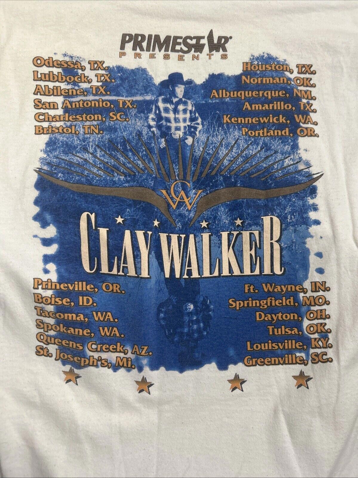 Fruit Of The Loom VTG 1990s Clay Walker Country Music Tour T-Shirt Size US L / EU 52-54 / 3 - 4 Thumbnail