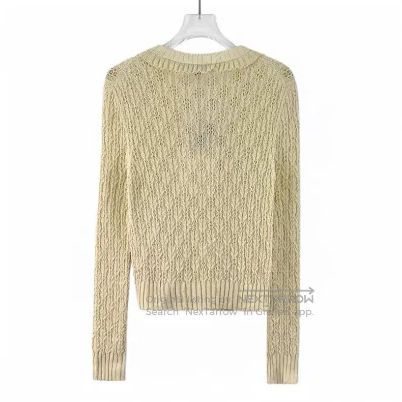 Chanel Chanel 25C beige cotton twisted round neck single-breasted Size XXS / US 00 / IT 34 - 2 Thumbnail