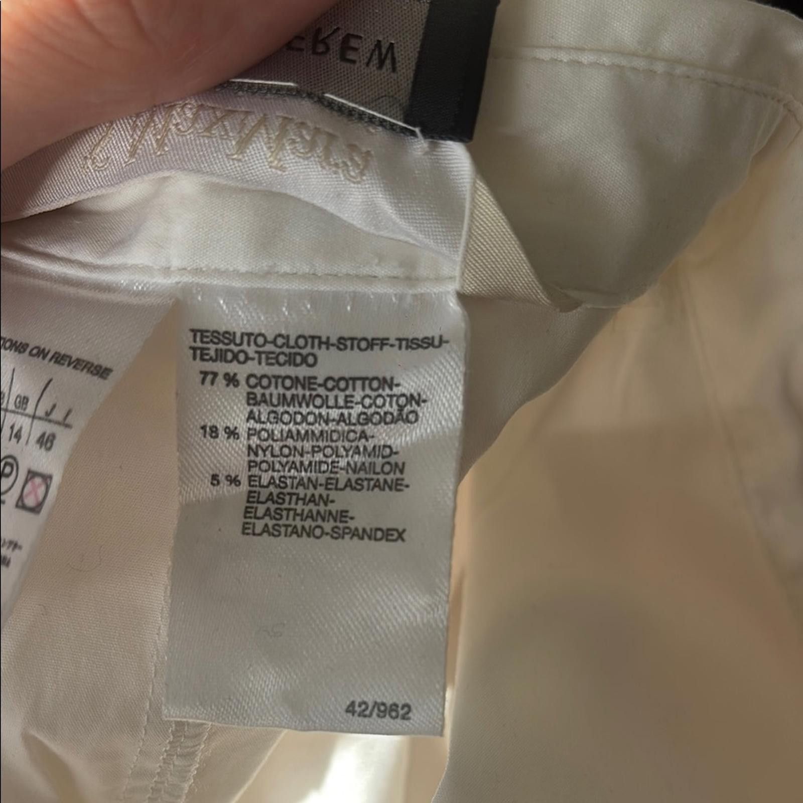 Designer MaxMara White Blouse with Textured Fabric and Long Sleeves Size XL / US 12-14 / IT 48-50 - 4 Thumbnail