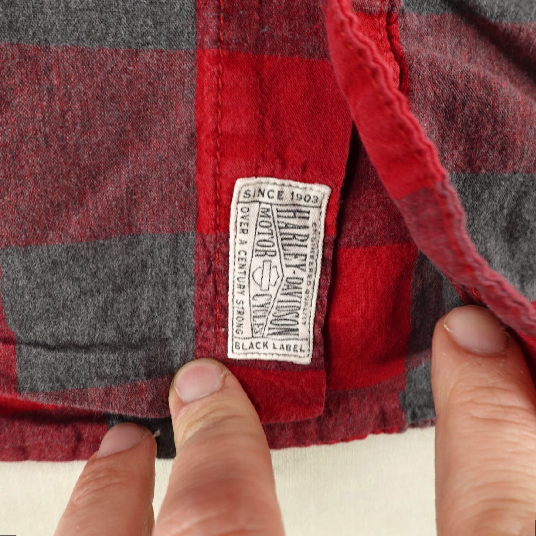 Harley Davidson VINTAGE Harley Davidson Shirt Men 3XL Flannel Plaid Short Sleeve Casual Biker Gray Red Size US XXL / EU 58 / 5 - 5 Thumbnail