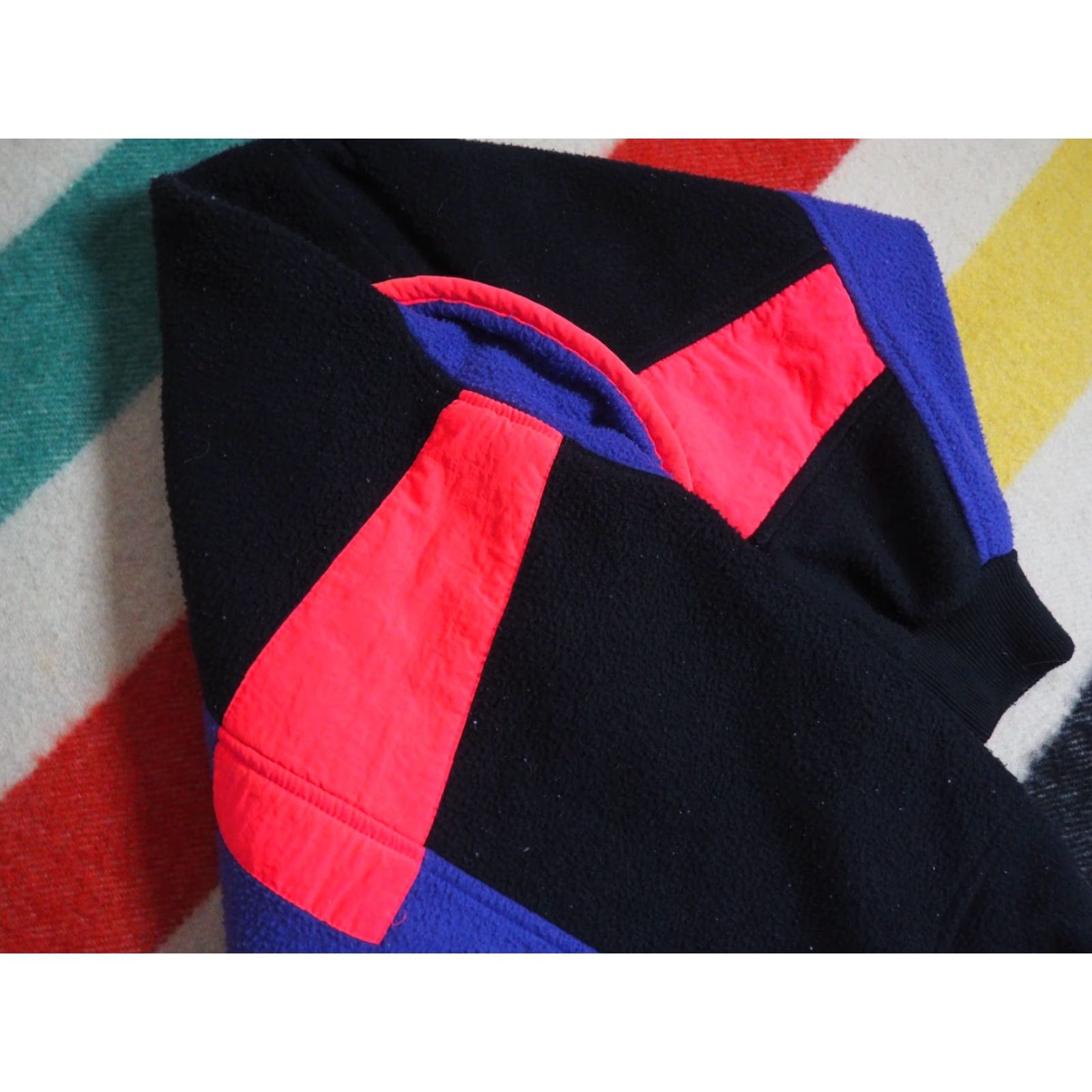 Pinko VTG 80s 90s Black Pink Purple Anorak 1/4 Zip Hiking Retro Fleece Jacket Mens M Size US M / EU 48-50 / 2 - 3 Thumbnail