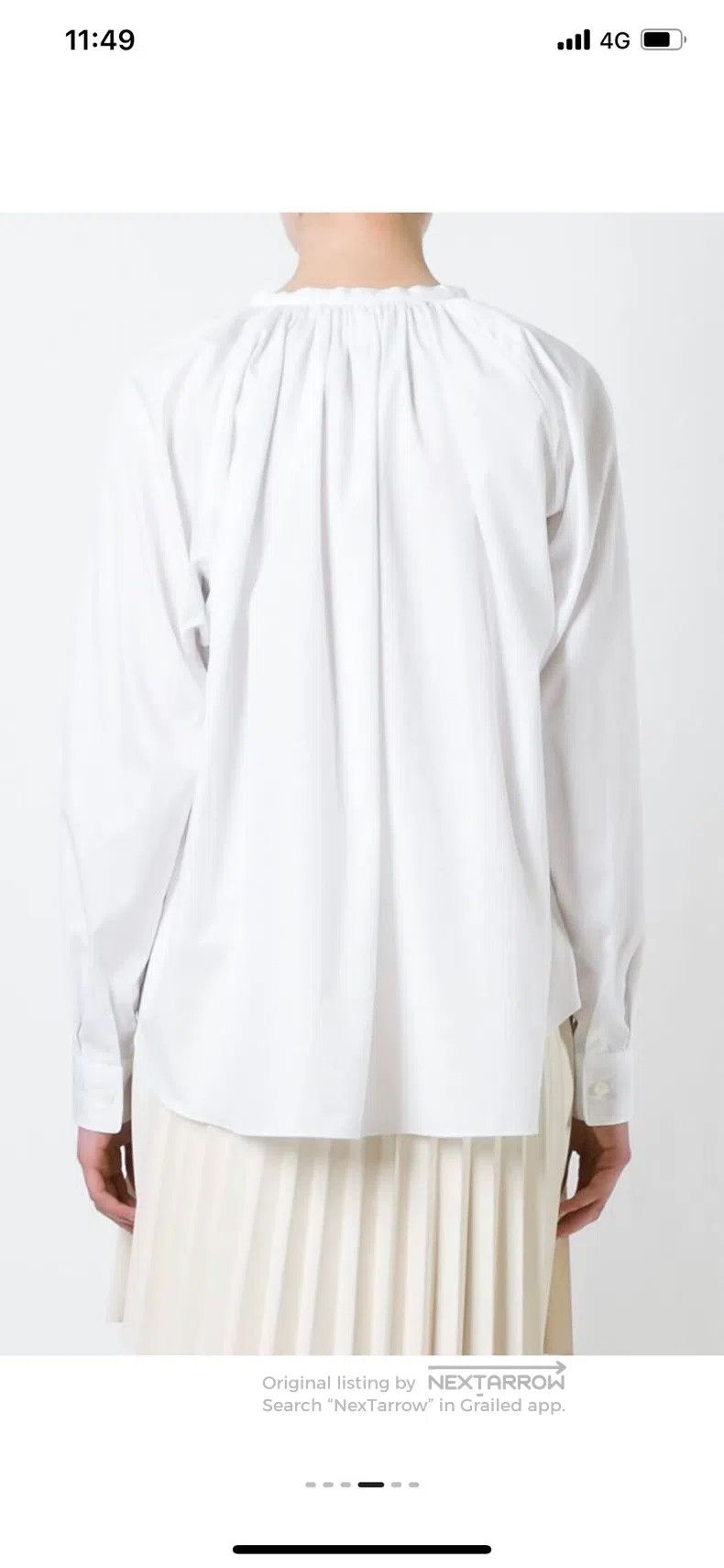 Comme des Garcons Comme Des Garcons White Gathered Shirt Size XS / US 0-2 / IT 36-38 - 3 Thumbnail