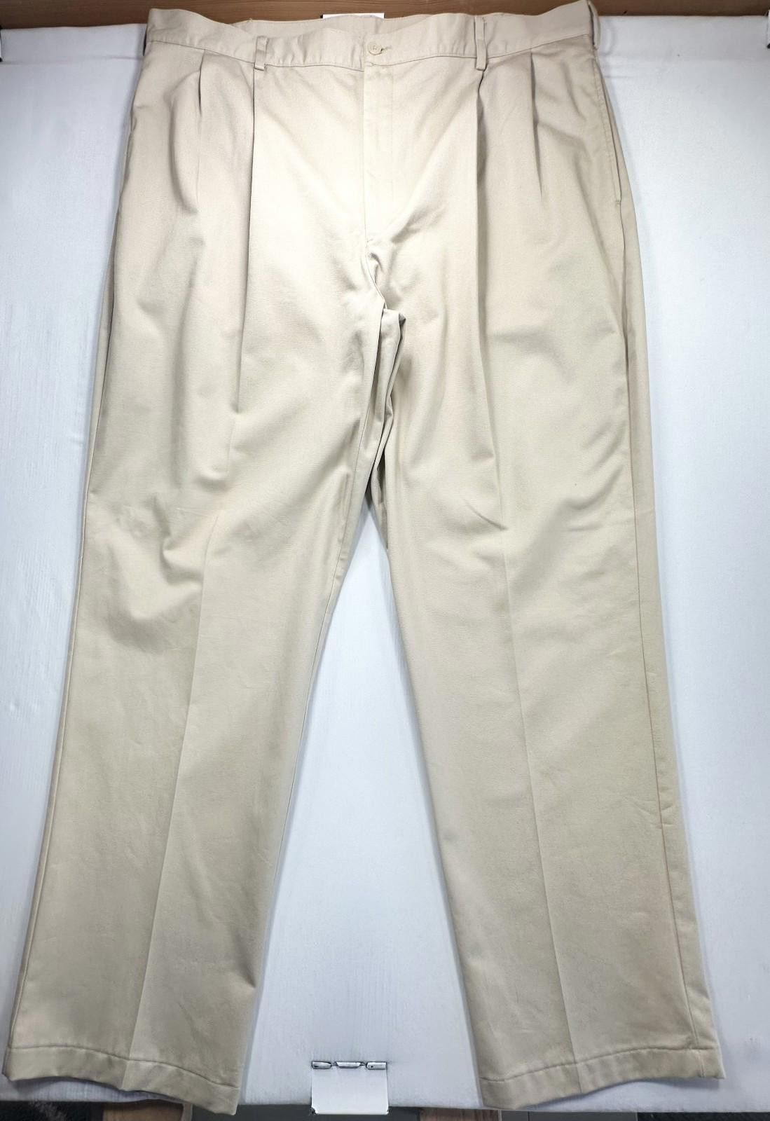 Lands' End Lands End 100% Cotton Pleated Long Chinos Brown Mens 42/34 Size US 42 / EU 58 - 1 Thumbnail