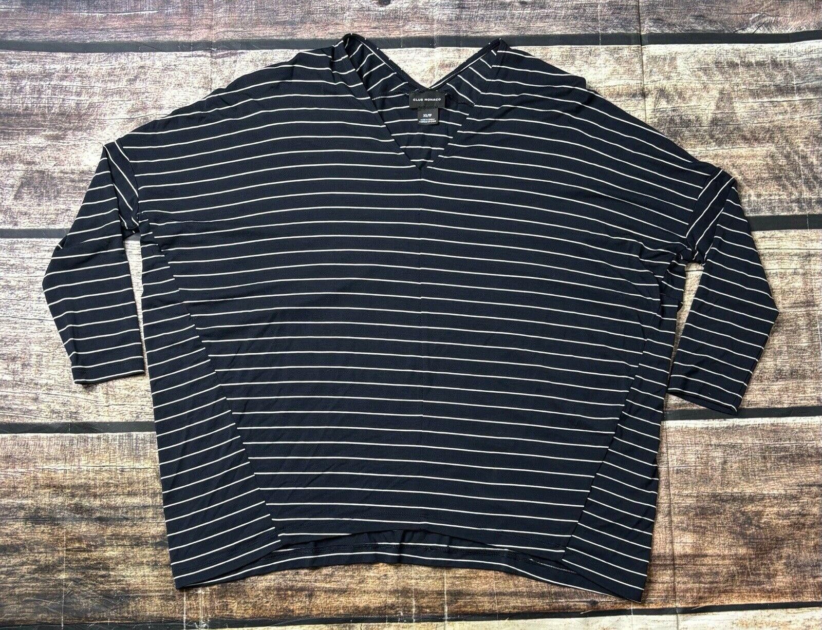 Club Monaco Club Monaco Blouse Top Women's XS Oversized Striped Stretch Size XS / US 0-2 / IT 36-38 - 1 Thumbnail