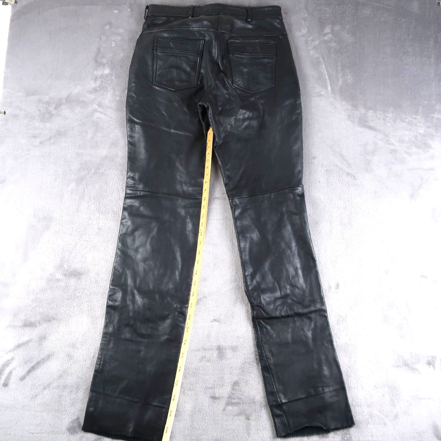 Vintage VINTAGE Echt Leder Womens Biker Leather Pants Black Size 42 (29x33.25) - Regular Fit, Dry Clean Only, Leather, Pants, Women Wearing Mens? Size 28" / US 6 / IT 42 - 2 Thumbnail