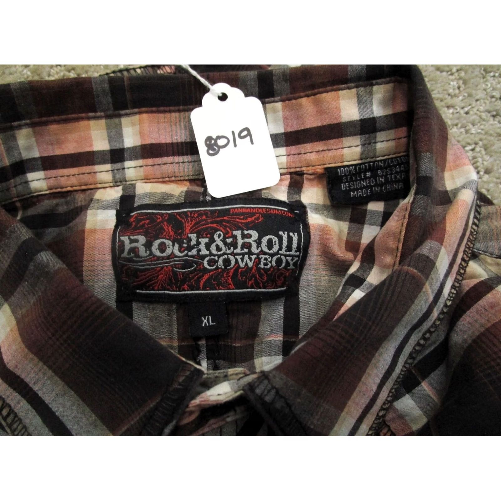 Vintage Rock and Roll Cowboy Shirt XL Brown Plaid Long Sleeve Pearl Snap Western Button-Up Mens Size US XL / EU 56 / 4 - 7 Thumbnail