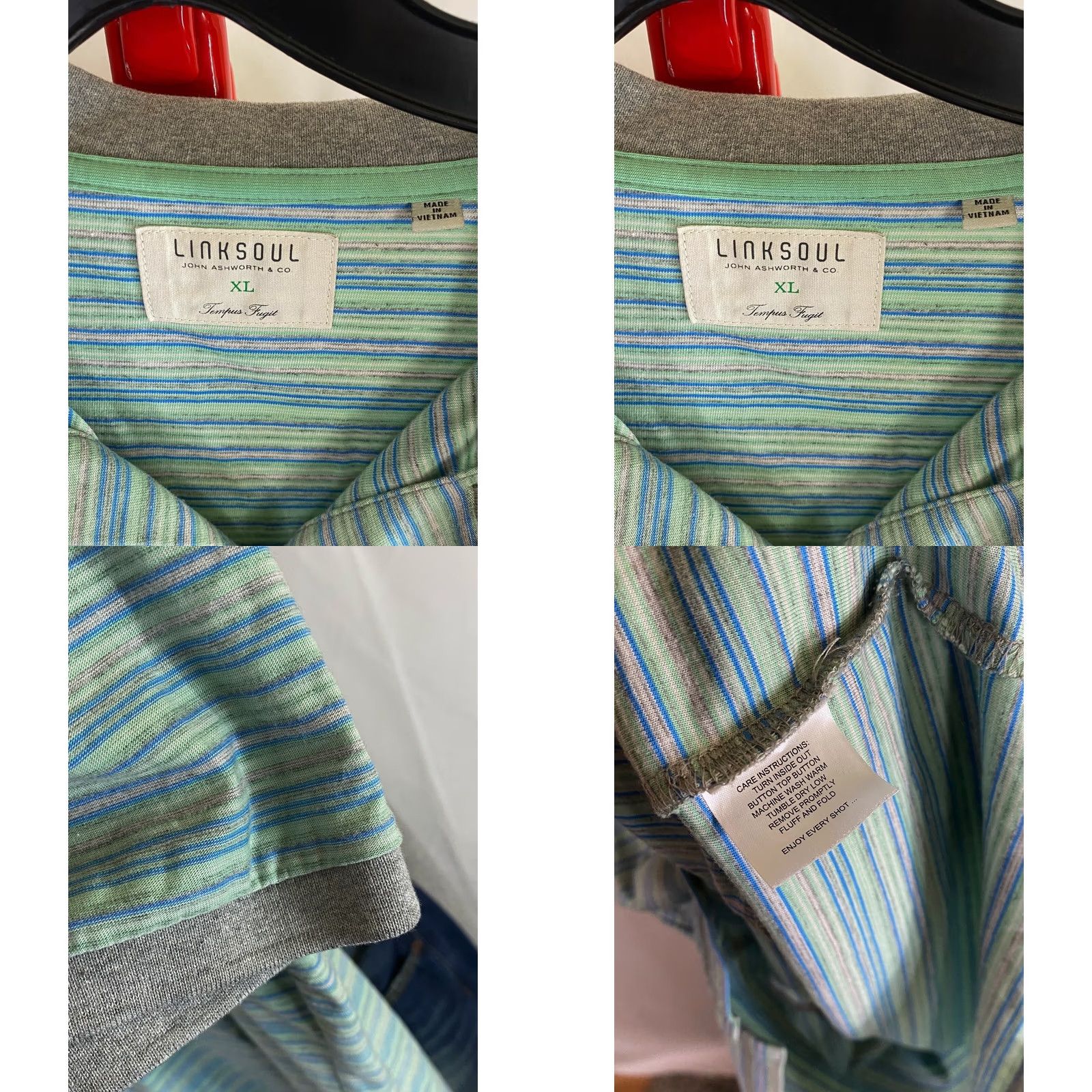 Vintage Linksoul Polo Shirt XL Embroidedred Golf Club Stripe Men XS? XL - Note: Original title contains XL; no new info added. Size US XL / EU 56 / 4 - 8 Thumbnail