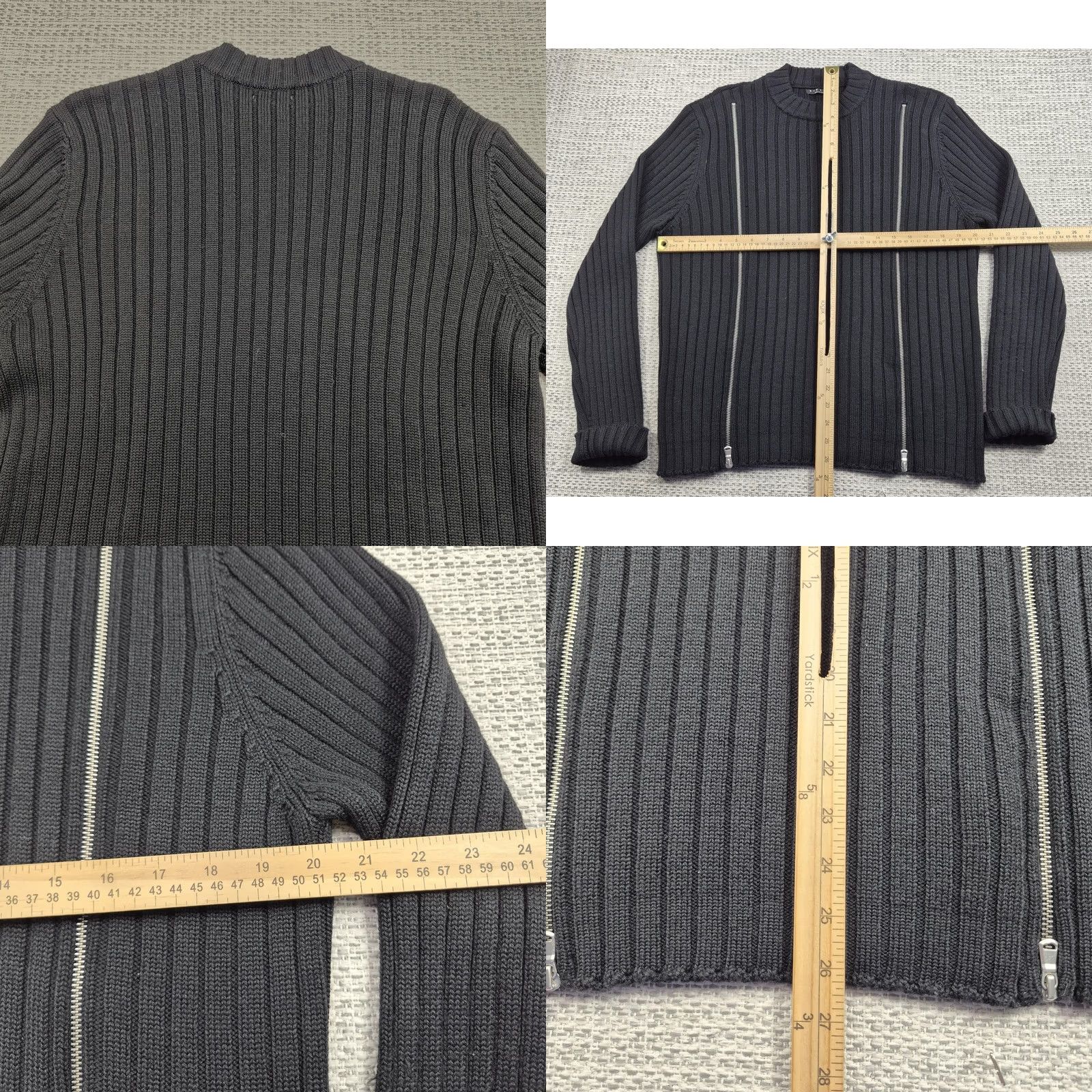 Sisley Sisley Sweater Mens M Black Rib Knit Zipper Pullover Made In Italy Shirt Pullover Mens Casual, Classic, Preppy Size US M / EU 48-50 / 2 - 8 Thumbnail