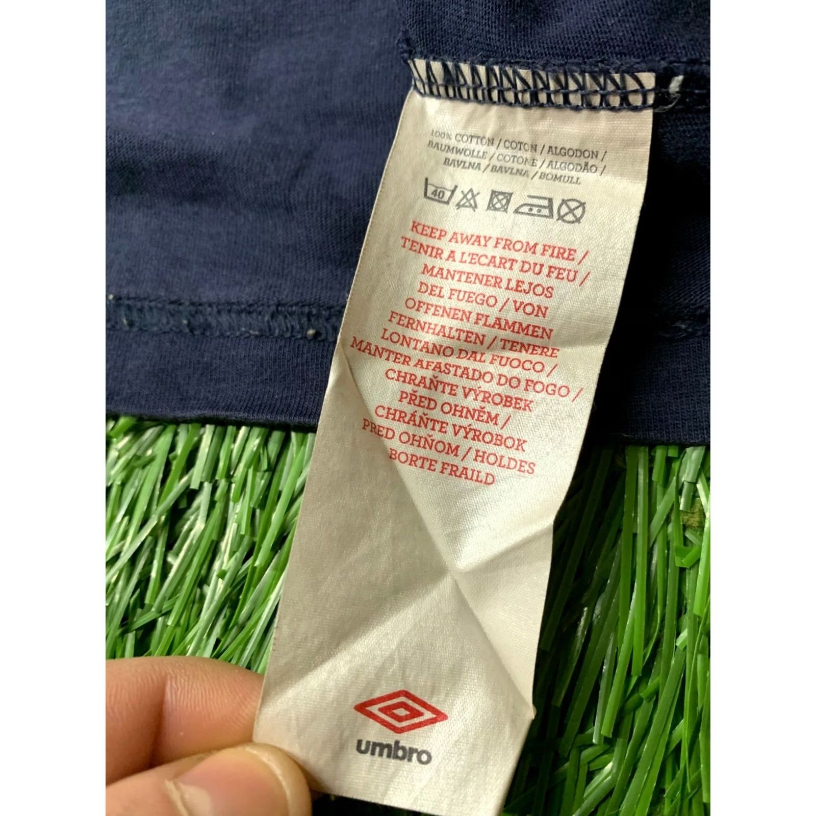 Umbro Umbro Shirt Men T-Shirt Navy Blue Short Sleeve Logo 100% Cotton Size L Large Size US L / EU 52-54 / 3 - 6 Thumbnail