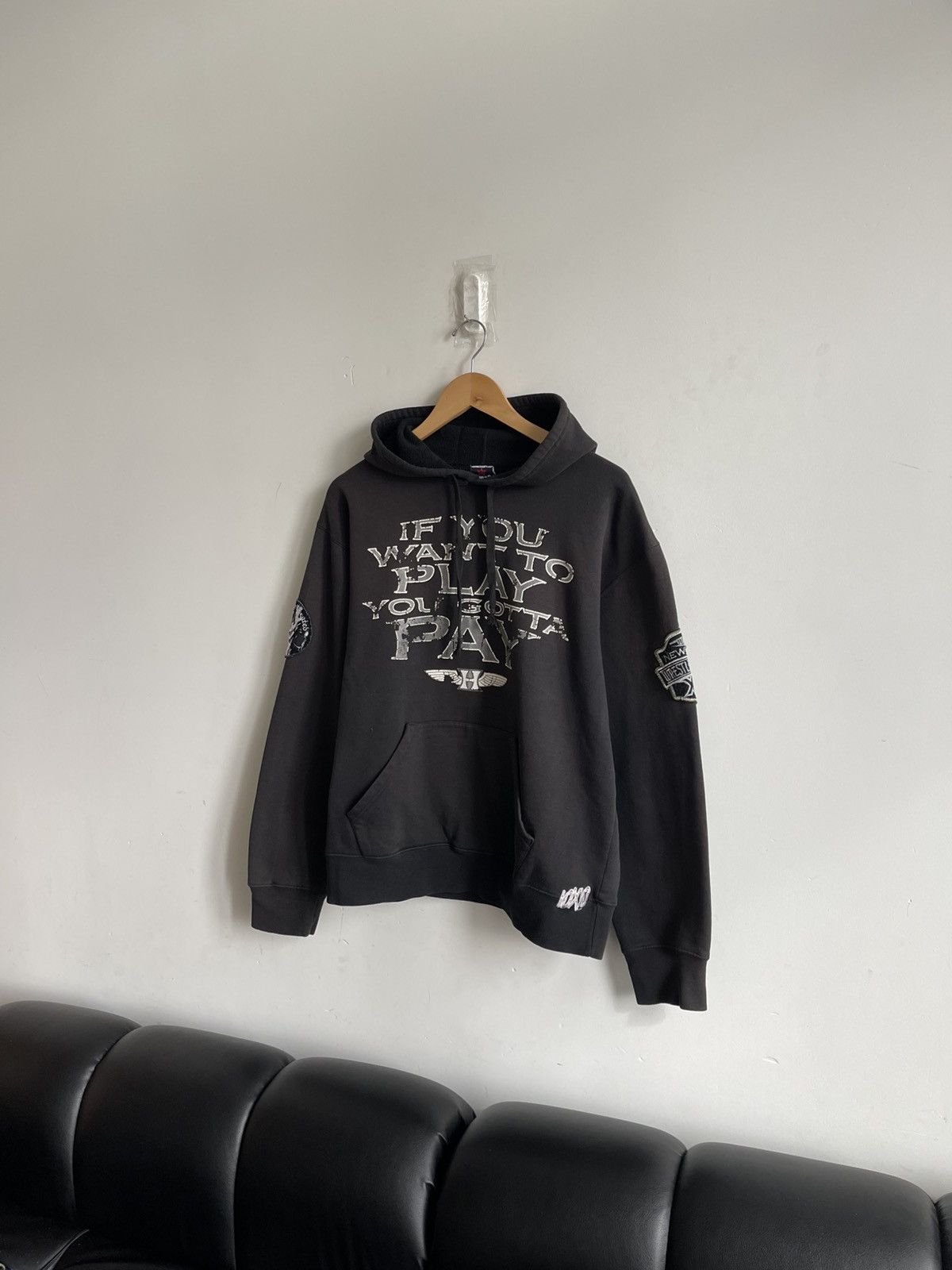 Vintage Vintage Black Sun Faded Wrestling Hoodie Size US XL / EU 56 / 4 - 3 Thumbnail