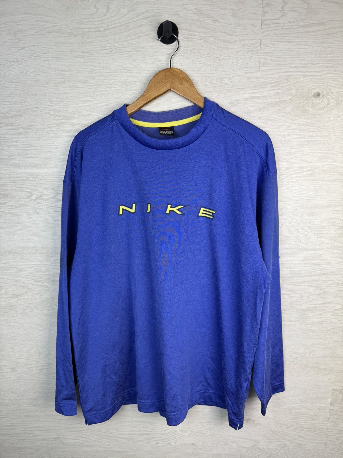 Nike Nike Long Sleeve Shirt Blue Yellow Logo Size US XL / EU 56 / 4 - 1 Thumbnail