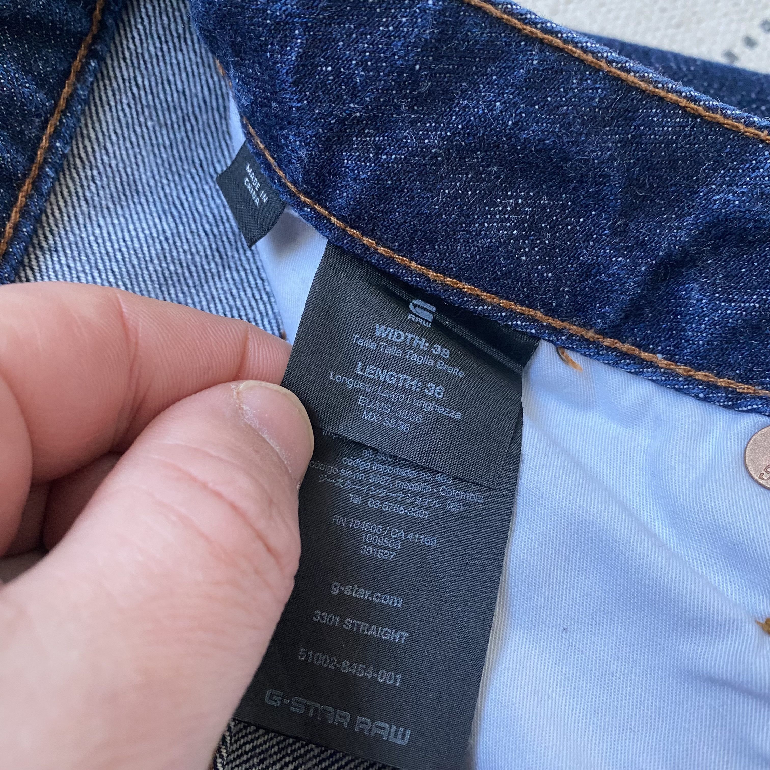 G-Star Gstar RAW Denim 3301 slim jeans pants Size US 36 / EU 52 - 8 Thumbnail