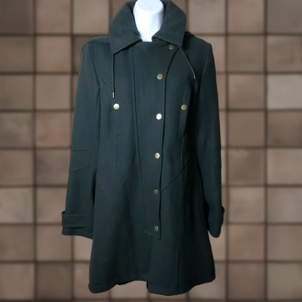 Betsey Johnson Betsey Johnson Black Label Womens |2| Forest Green Wool Coat w/Sherpa Lined Hood Jacket/Coat, Hooded, Lined, Vintage Size XS / US 0-2 / IT 36-38 - 1 Thumbnail