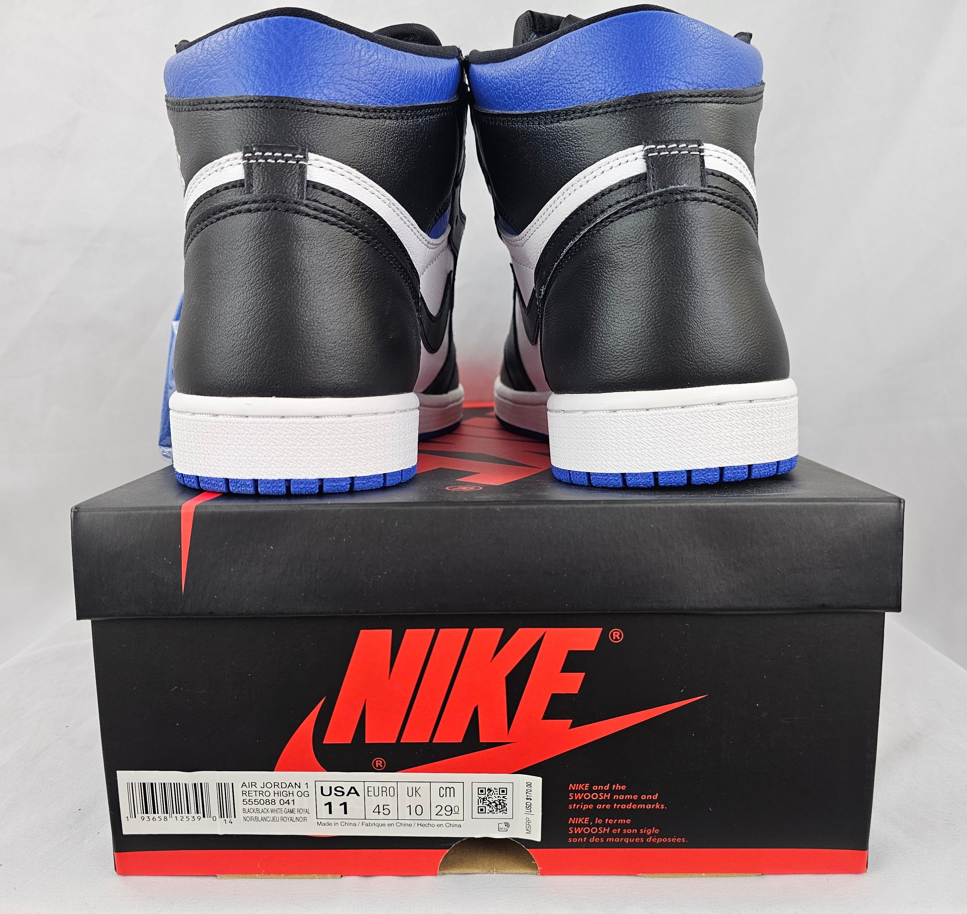 Jordan Brand Nike Air Jordan 1 Retro High OG "Royal Toe" 2020 Men's NEW Size US 11 / EU 44 - 9 Thumbnail