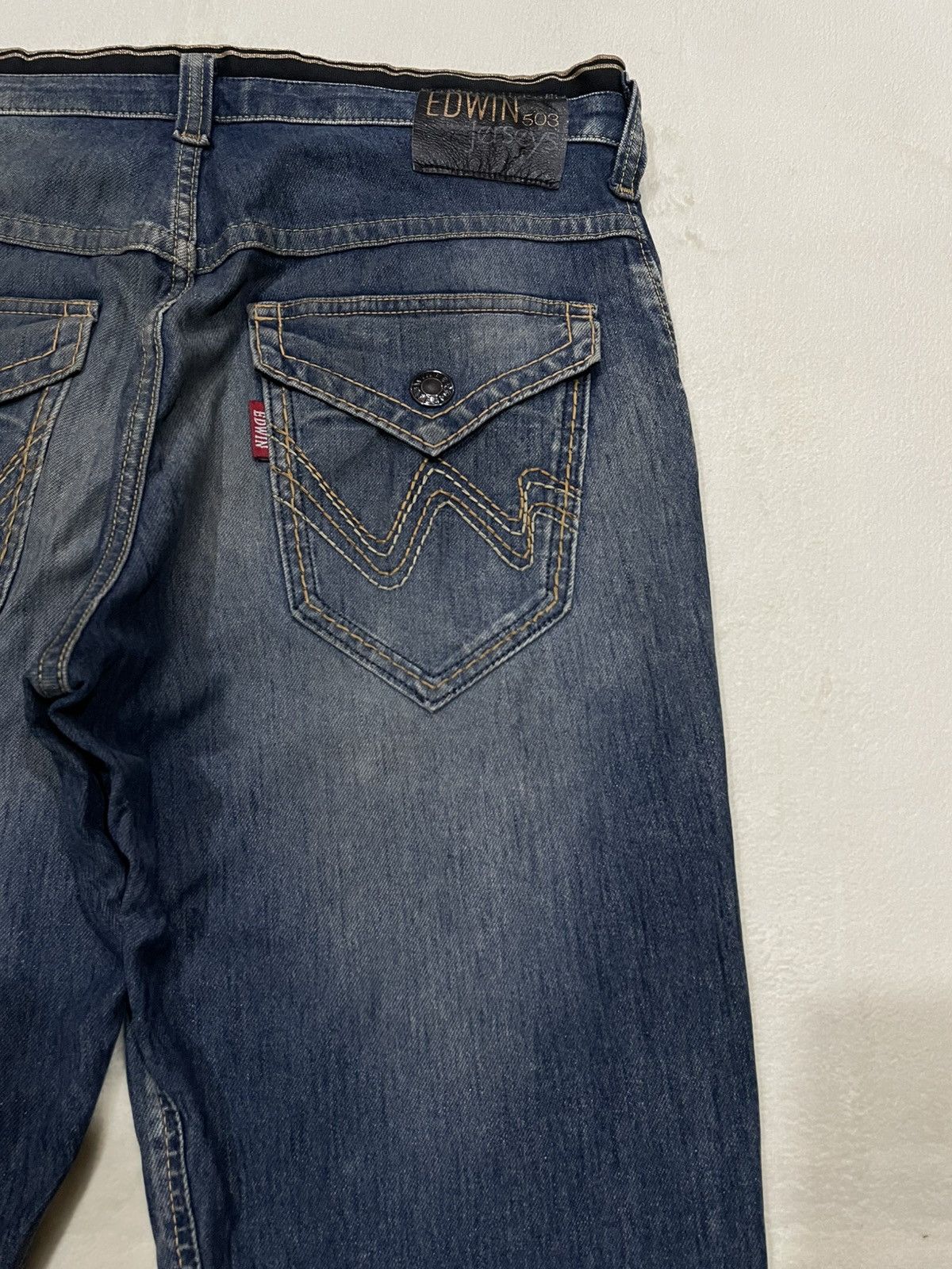 Edwin Vintage Edwin 503 Jerseys Twist Leg Distressed Denim Jeans Size US 35 - 13 Thumbnail