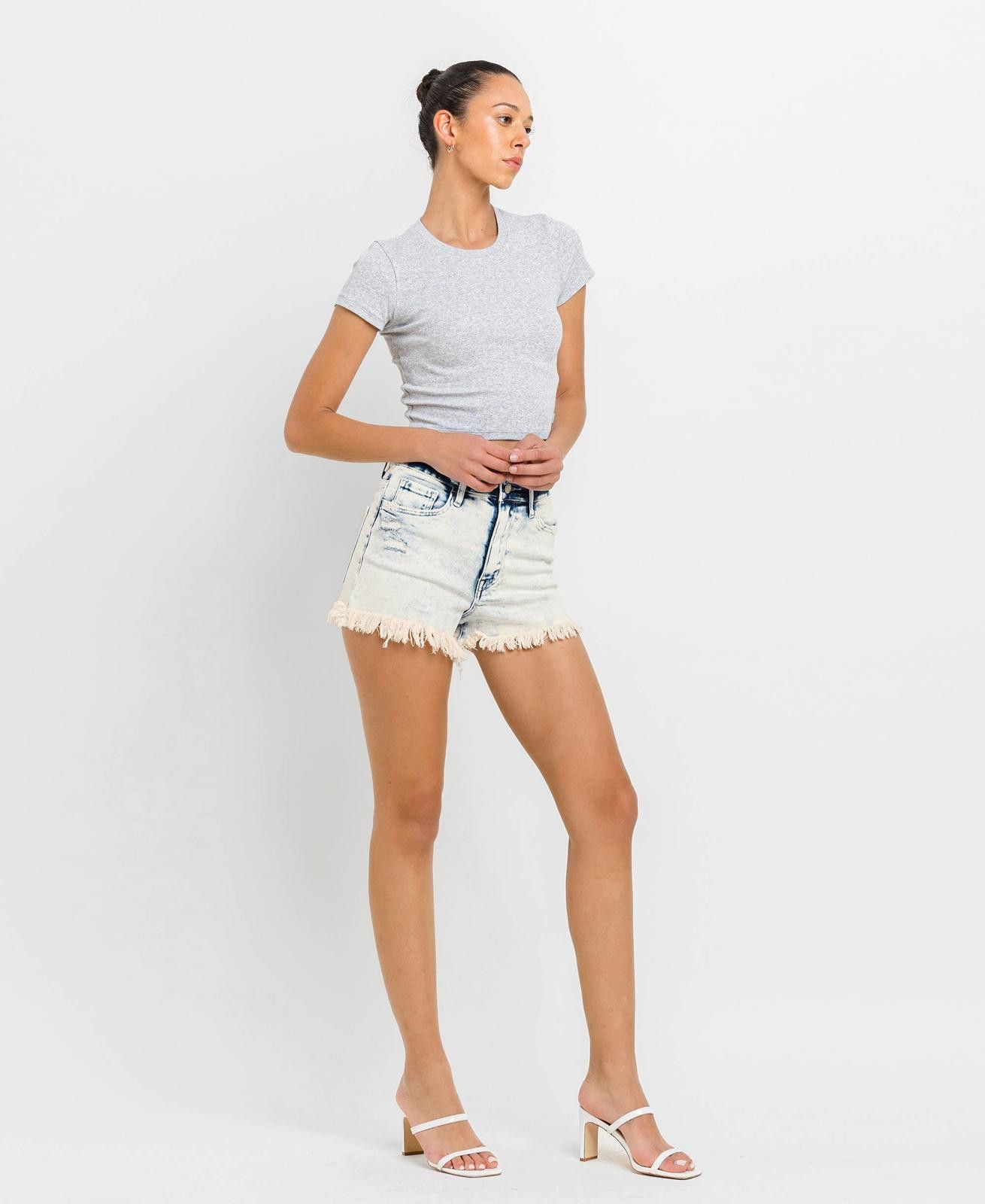 Super High Rise Stretch Mom Shorts Vervet by Flying Monkey