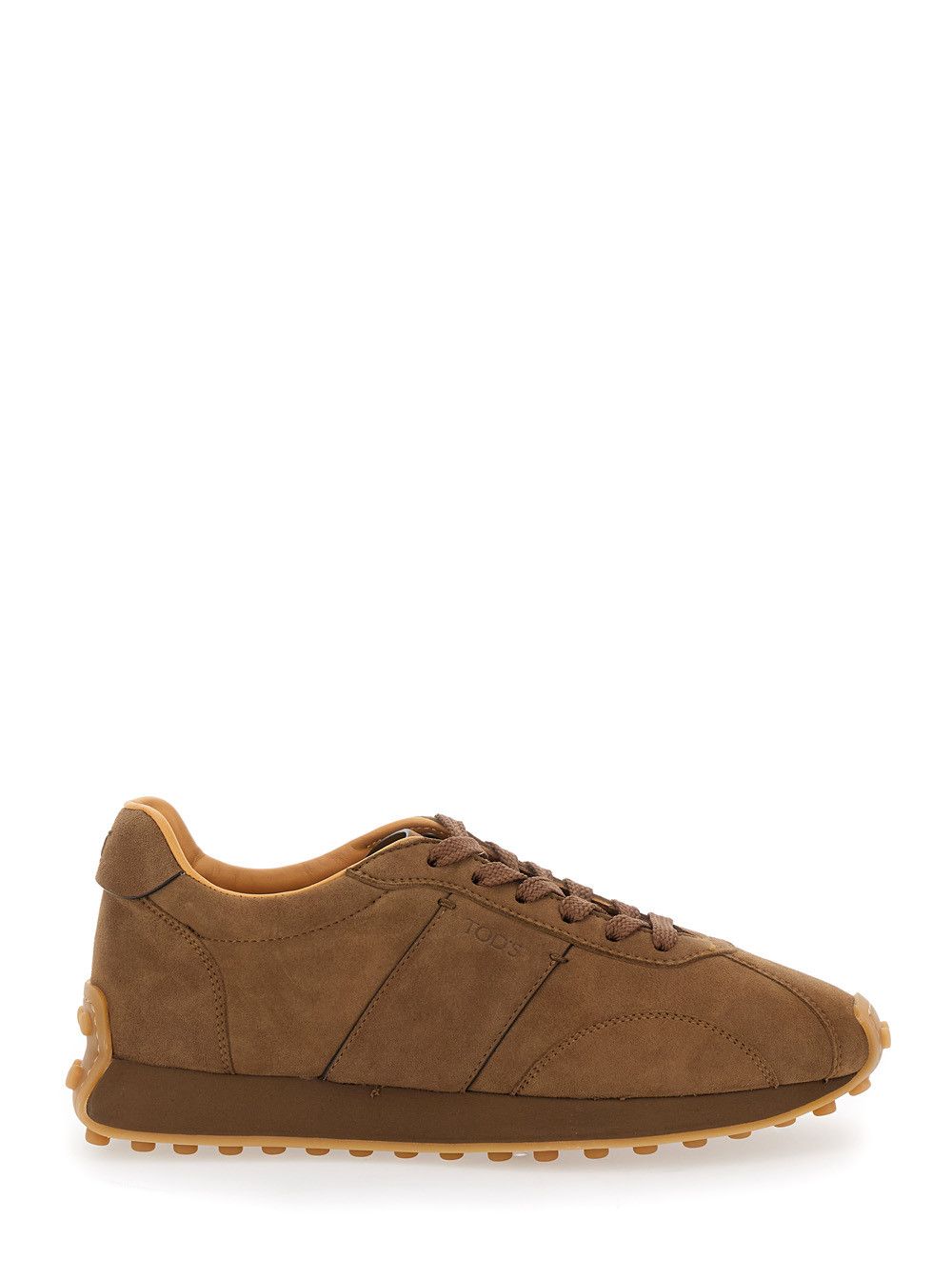 Tod's Brown Low Top Sneakers with Cleat Details on Heel and Sole in Leather Woman Size US 11 / IT 41 - 1 Thumbnail