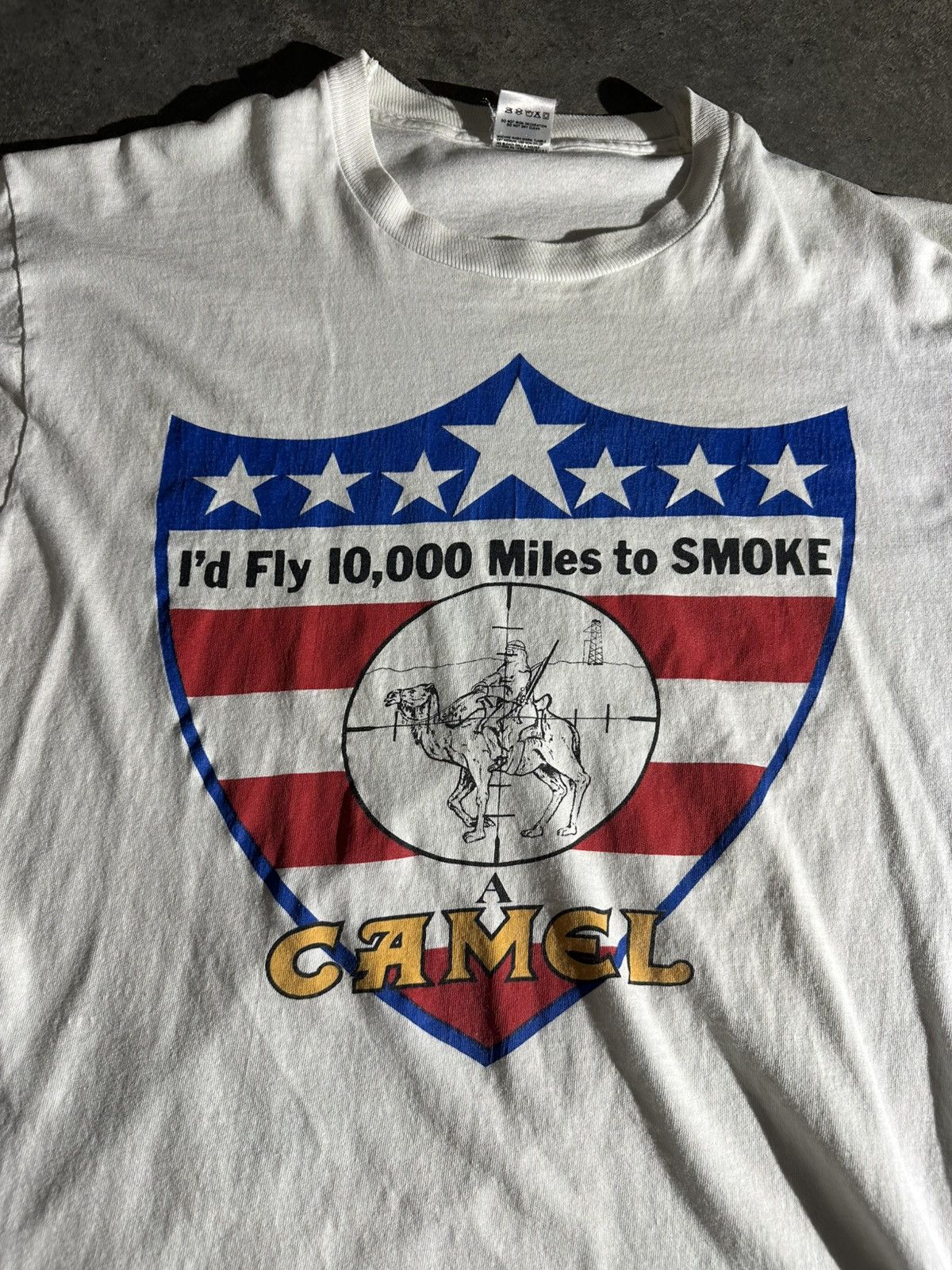 Camel Vintage Camel T-Shirt “I’d fly 10000 miles to smoke a camel” Size US XL / EU 56 / 4 - 2 Thumbnail