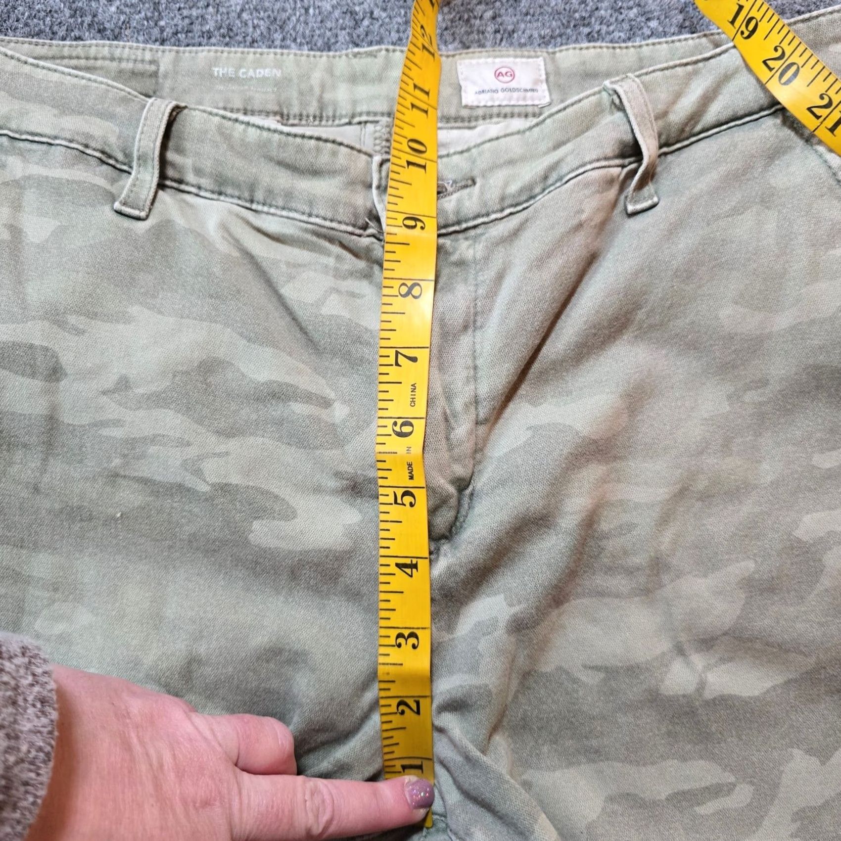 Vintage AG Adriano Goldschmied Pants Womens 31 Green Camo The Caden Legging Stretch Slim Skinny Casual Jegging Zip Size 24" / US 00 / IT 34 - 7 Thumbnail