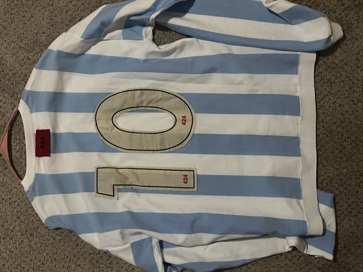 424 424 on Fairfax Striped Soccer Sweater in Blue Size US L / EU 52-54 / 3 - 10 Thumbnail