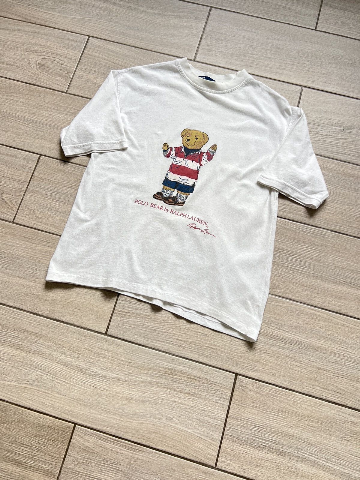 Polo Ralph Lauren × Vintage Vintage Polo Ralph Lauren Bear tee shirt Size US M / EU 48-50 / 2 - 10 Thumbnail