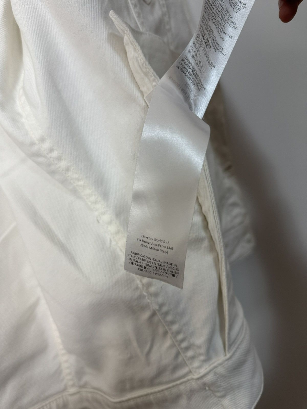 Eleventy Eleventy Denim Hoodie Jacket White/Gray Luxury Designer Size US M / EU 48-50 / 2 - 14 Thumbnail