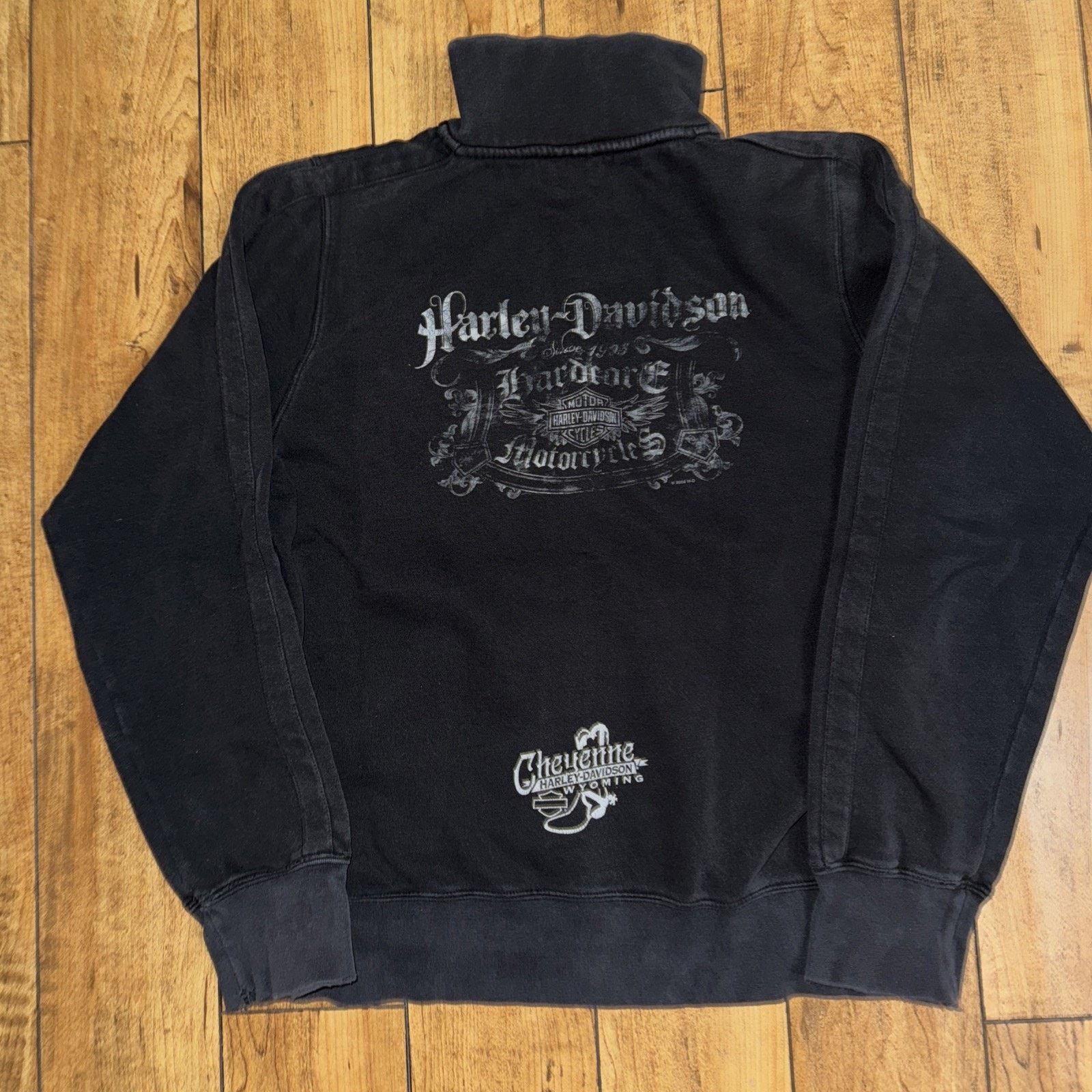 Harley Davidson × Vintage Harley Davidson Full Zip Mock Neck Sweater Black Med 20x22 Size US M / EU 48-50 / 2 - 10 Thumbnail