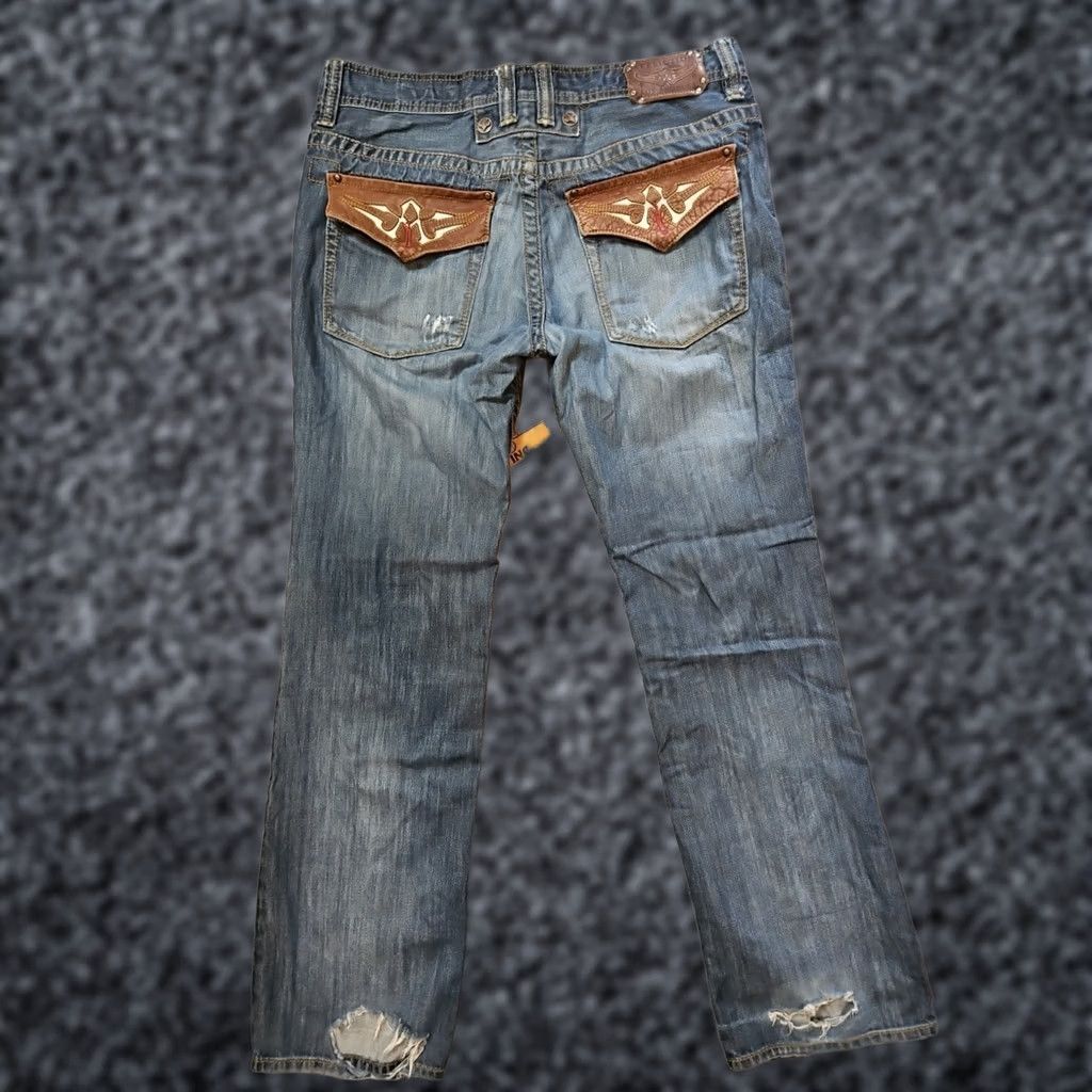 Affliction AFFLICTION Jeans Mens 34 Blue Cooper Relaxed Boot Hipster Made In USA Grunge Distressed Jeans Size US 34 / EU 50 - 1 Thumbnail