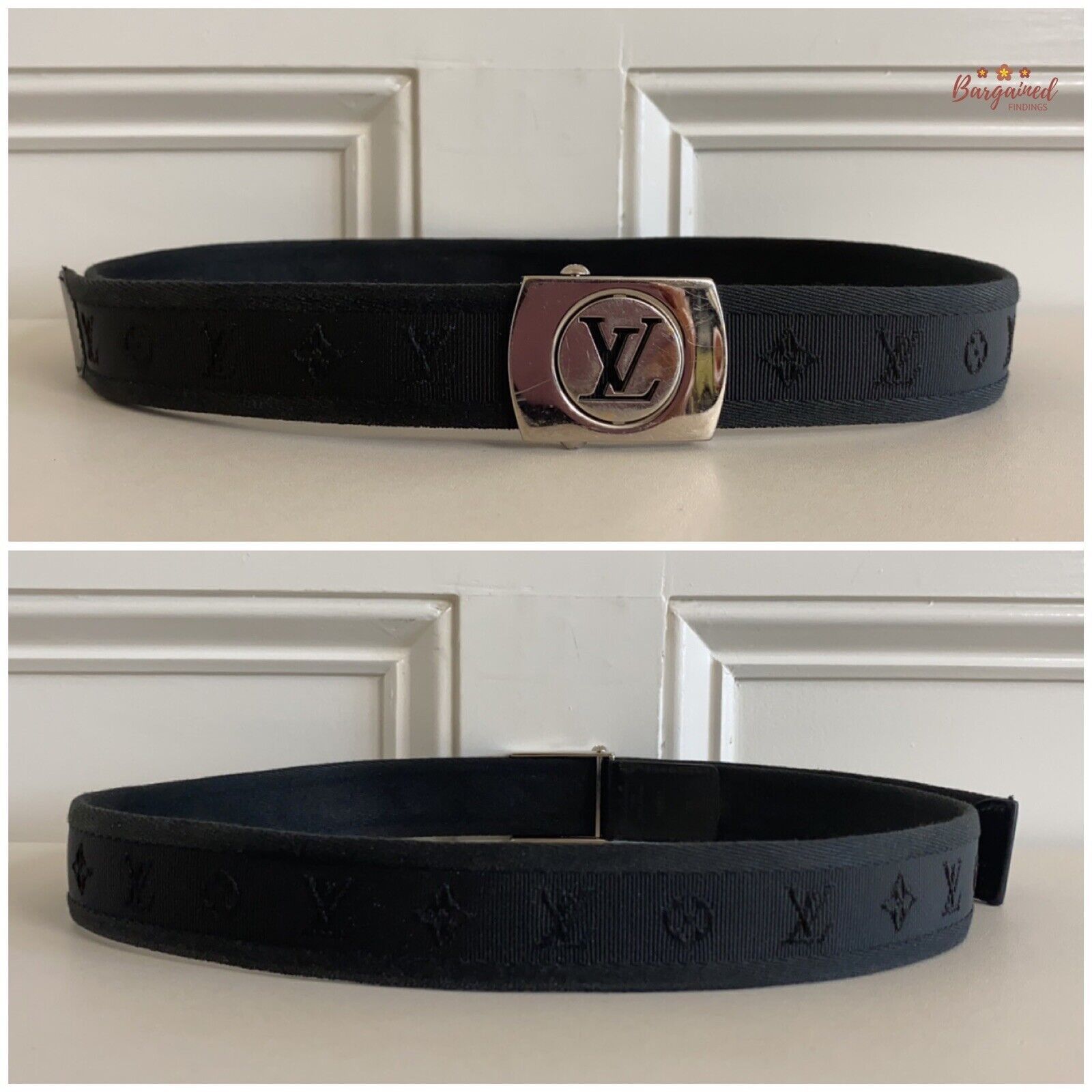 Louis Vuitton Louis Vuitton Black Monogram Fabric Fortune Sangle Belt Size 32 - 10 Thumbnail