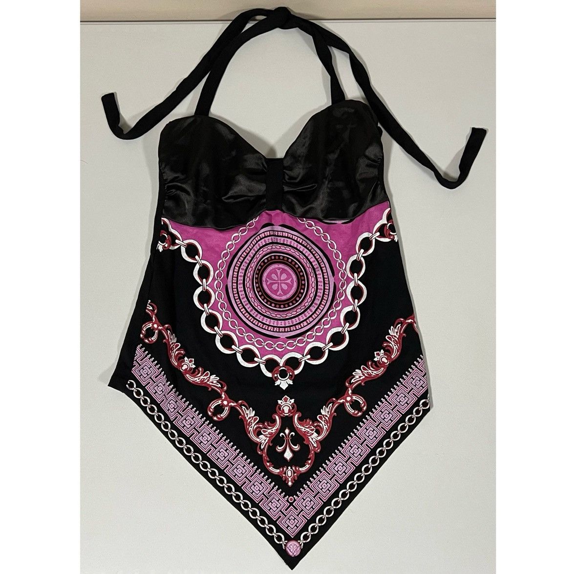 Venus Venus Black Purple Boho Bandana Halter Top Shirt Blouse XS💜✨ Size XS / US 0-2 / IT 36-38 - 2 Thumbnail