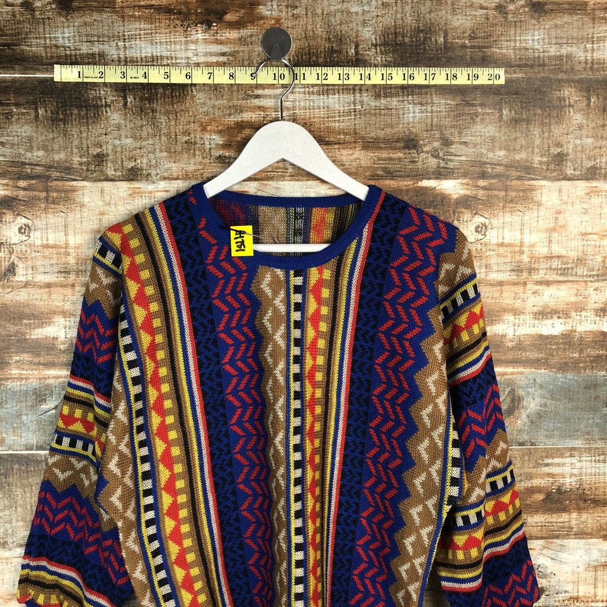 Homespun Knitwear × Japanese Brand Japan art vintage Brown Blue Knitwear #A1751 Size US S / EU 44-46 / 1 - 2 Thumbnail