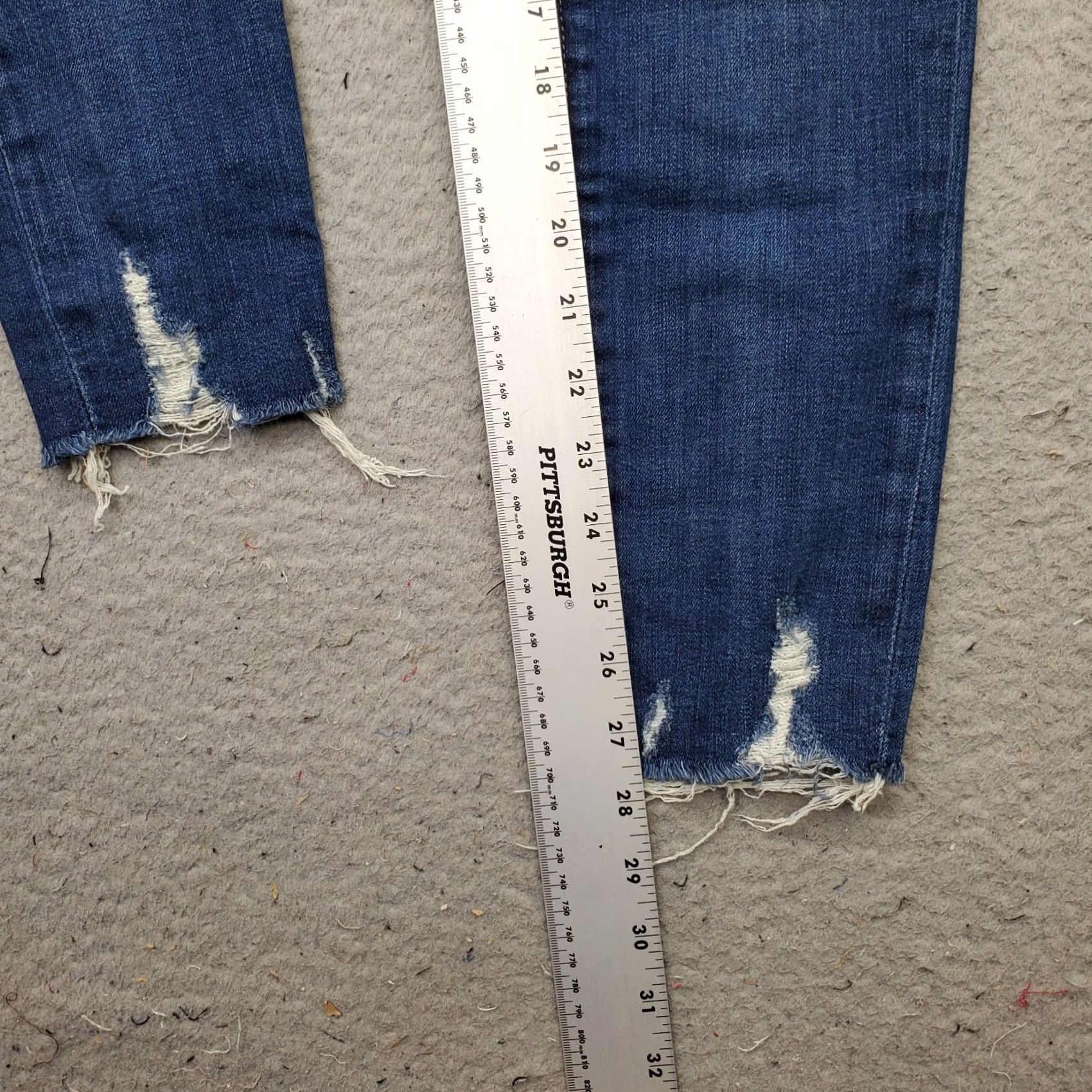 Vintage Joe's Jeans Womens Skinny Jeans 30 Blue Denim Stretch Raw Hem Boho Faded Whiskered Size 30" / US 8 / IT 44 - 4 Thumbnail