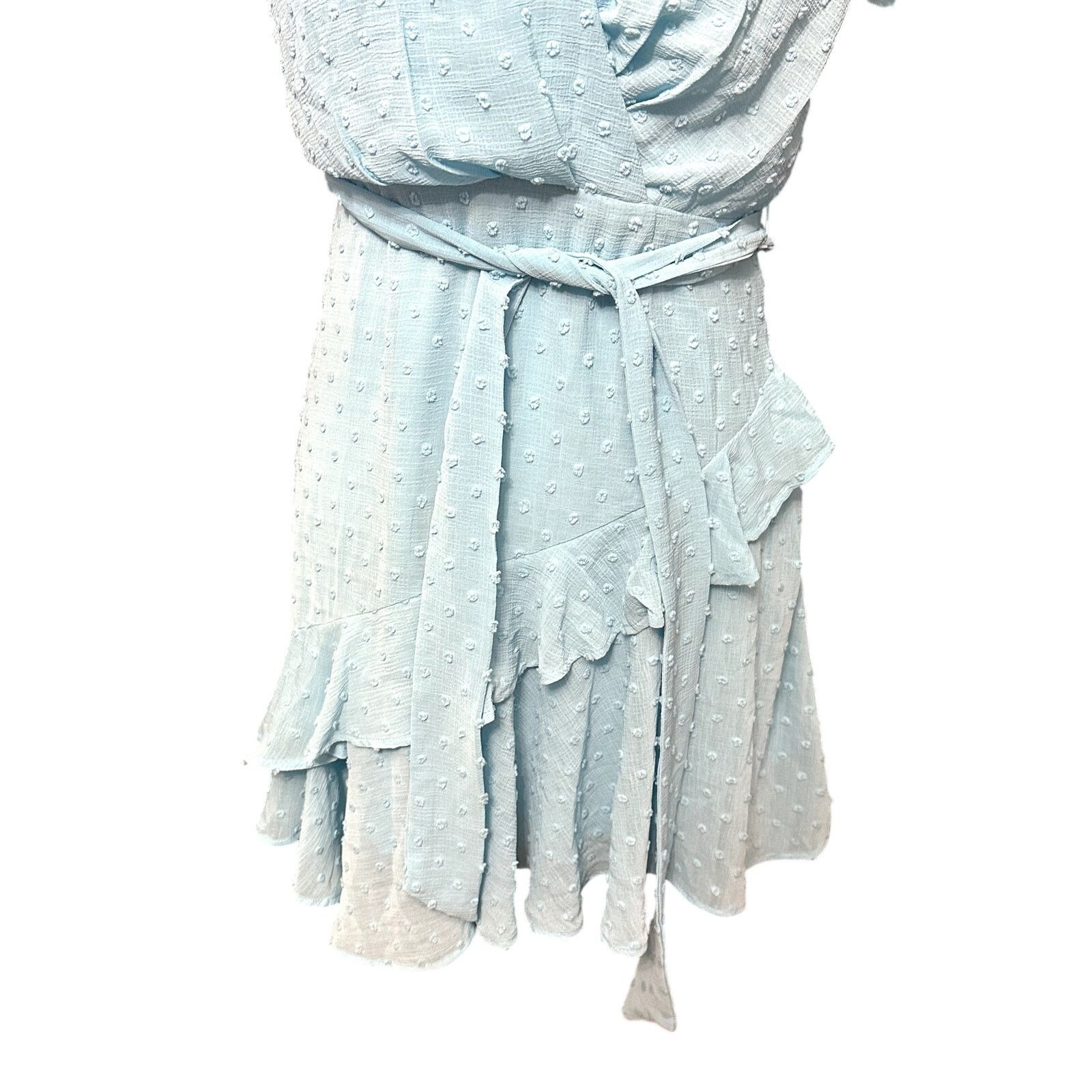 Other Chelsea 28 Faux Wrap Mini Dress Flutter Sleeves Blue S NWOT Size S / US 4 / IT 40 - 5 Thumbnail