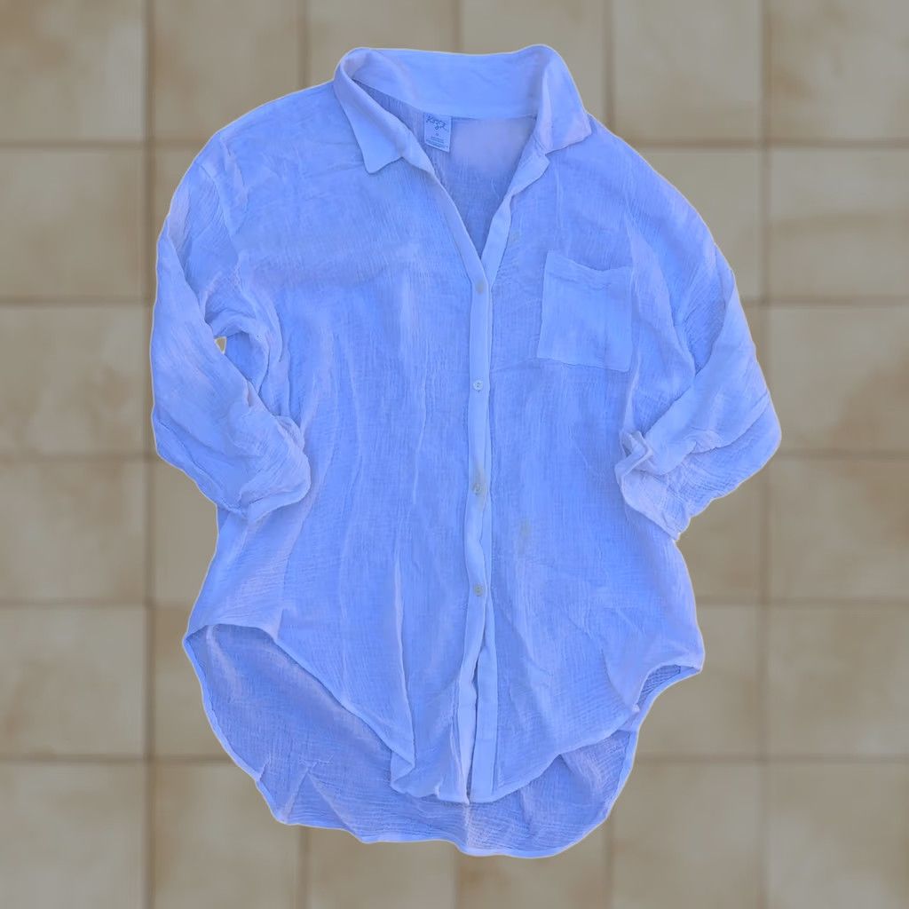 Vintage KONA SOL Button Down Oversized Shirt Women's MEDIUM White Long Sleeve Cotton Shirt Size M / US 6-8 / IT 42-44 - 1 Thumbnail