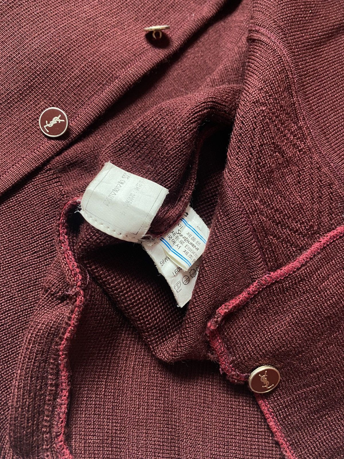 Yves Saint Laurent Vintage Yves Saint Lauren Maroon Knit Vest Size US M / EU 48-50 / 2 - 9 Thumbnail