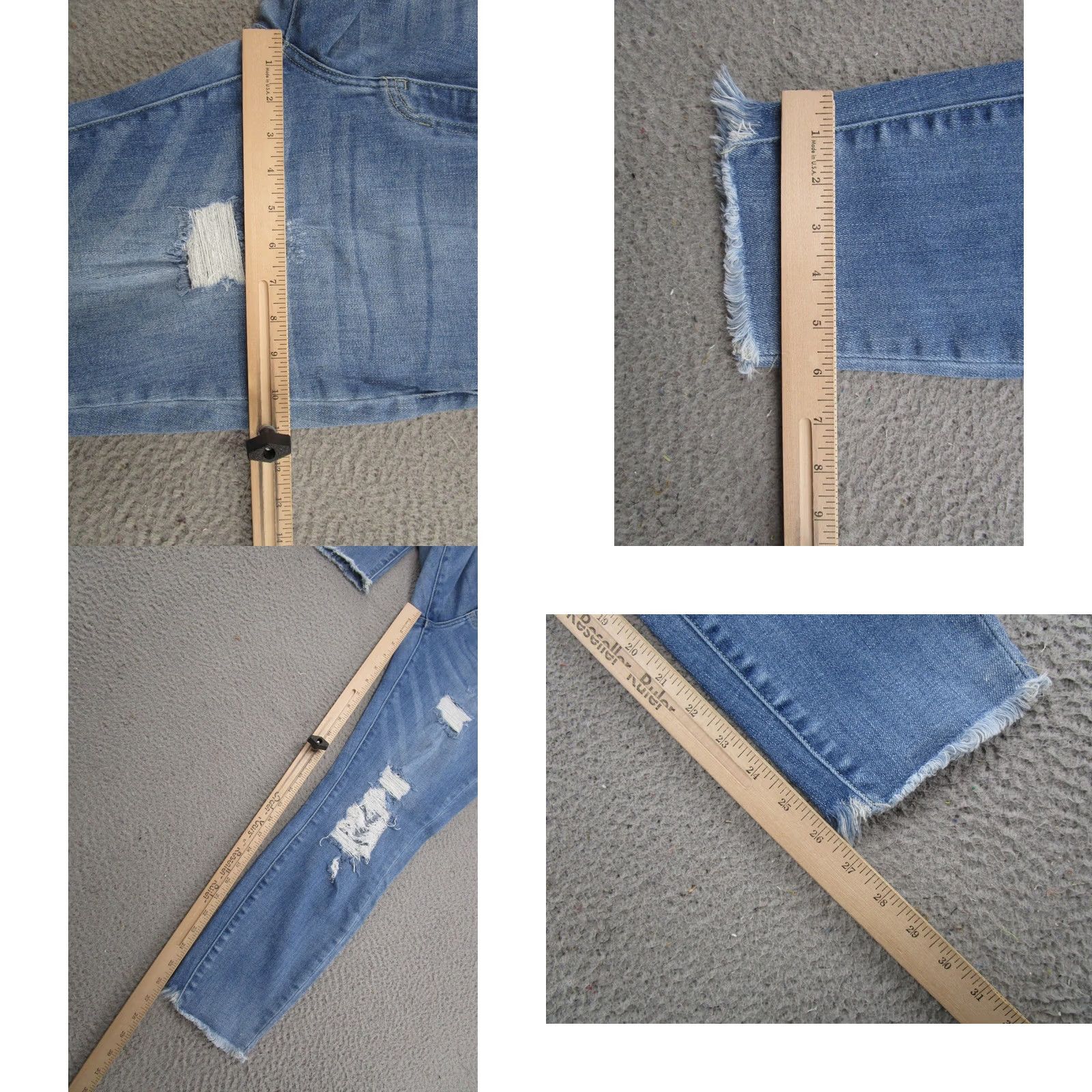 Vintage KanCan Maurices Womens Blue Stretch Denim Distressed Skinny Ankle Jeans Size 31 Size 24" / US 00 / IT 34 - 8 Thumbnail