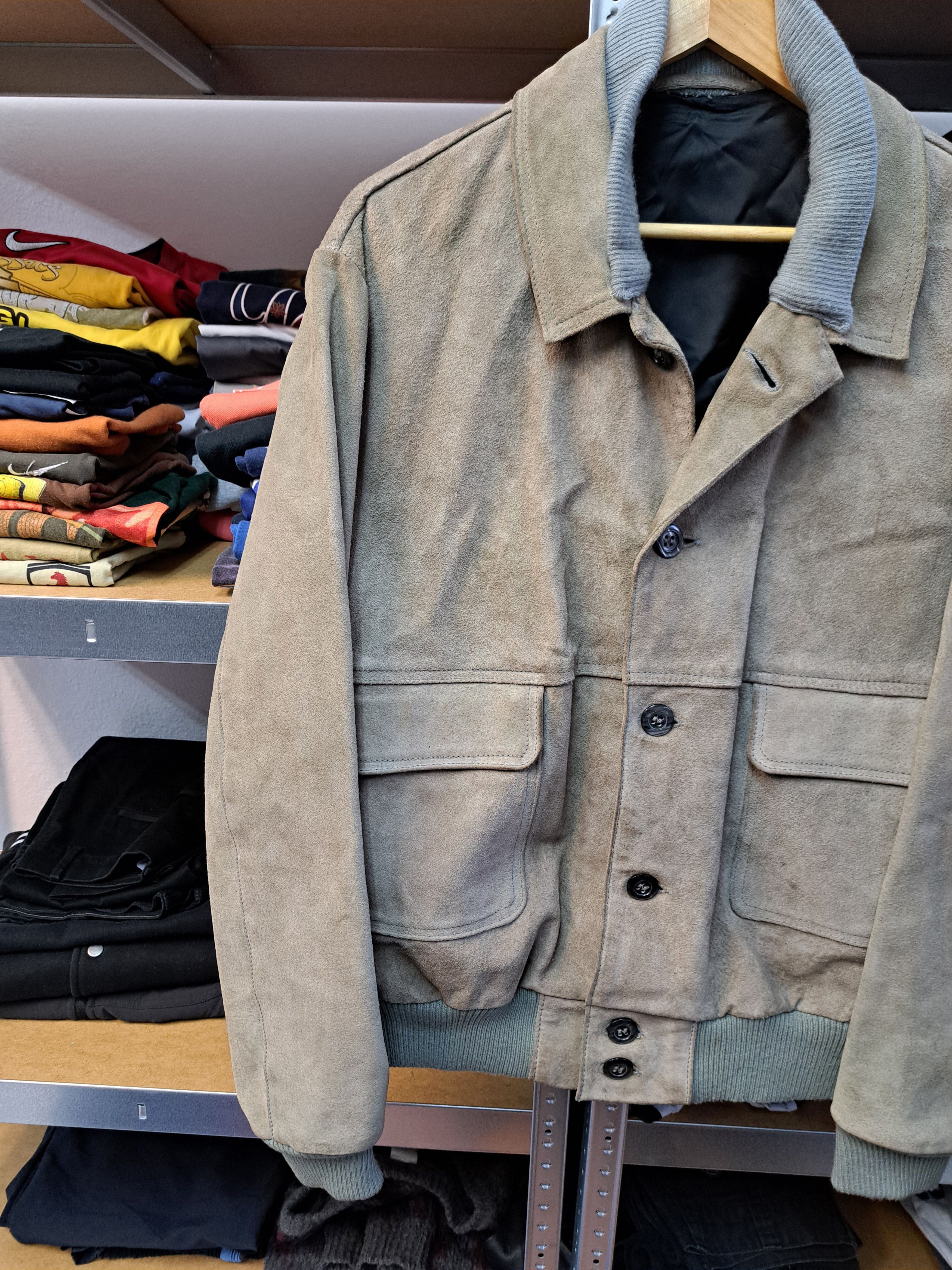 Genuine Leather Vintage Suede Leather Bomber Jacket Loro Piana Style Size US XL / EU 56 / 4 - 3 Thumbnail
