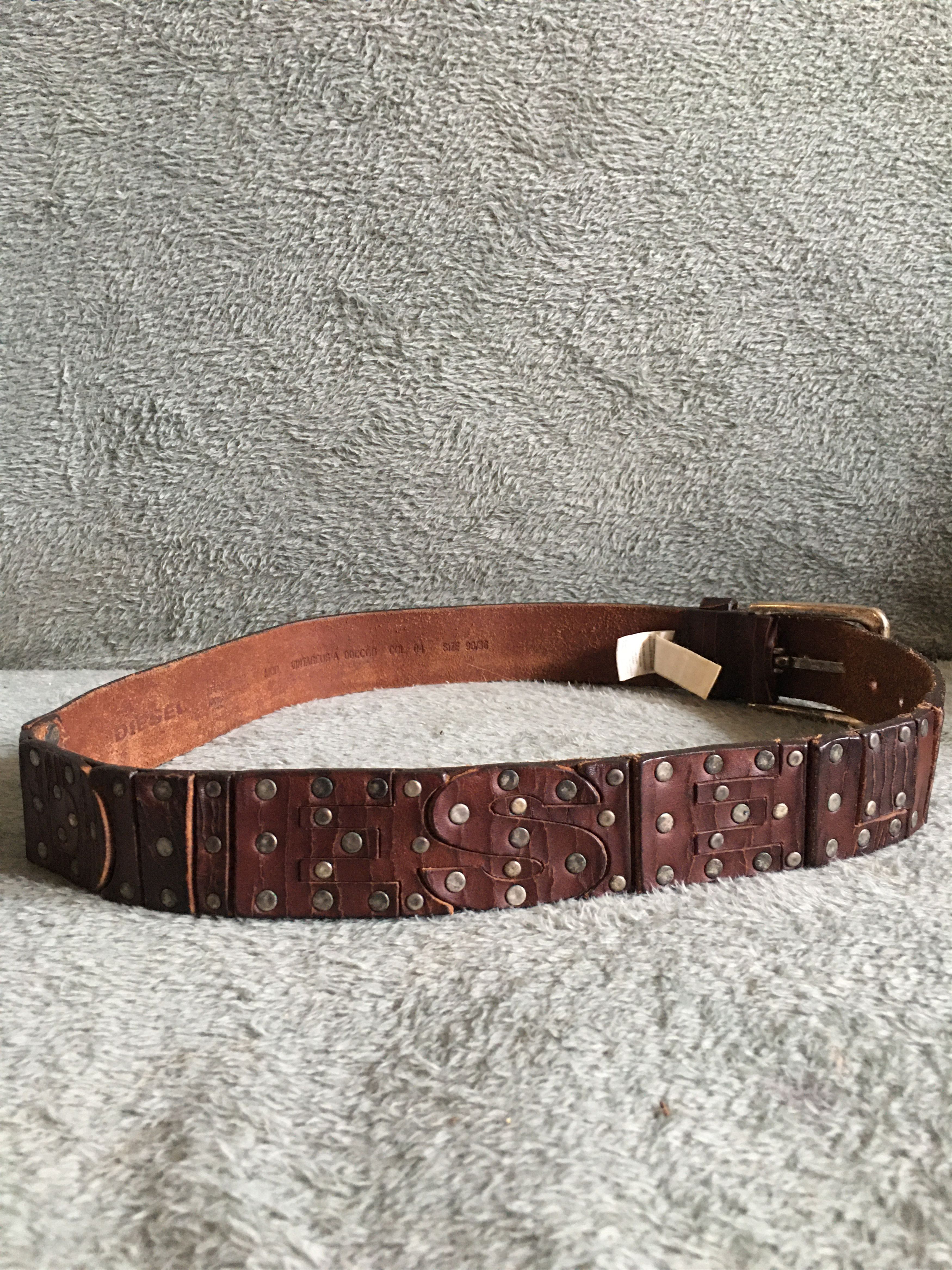 Diesel DIESEL Men's Belt Leather Studded Vintage US Size 90 Size 36 - 6 Thumbnail