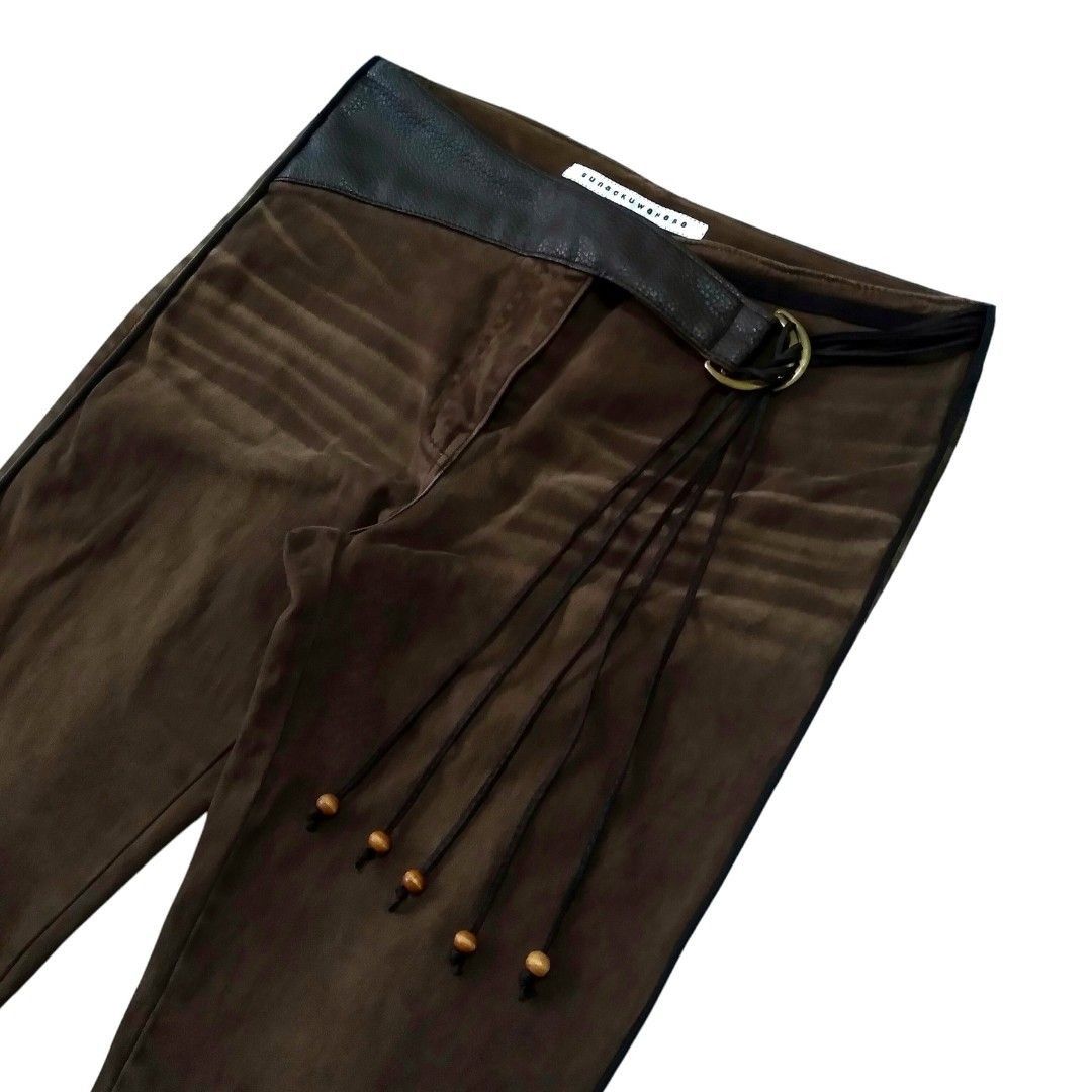 Cowboy Equipment × Issey Miyake × Sunao Kuwahara Sunao Kuwahara Flared Retro Bell Bottom Pants Beaded Tassels Size 31" - 4 Thumbnail