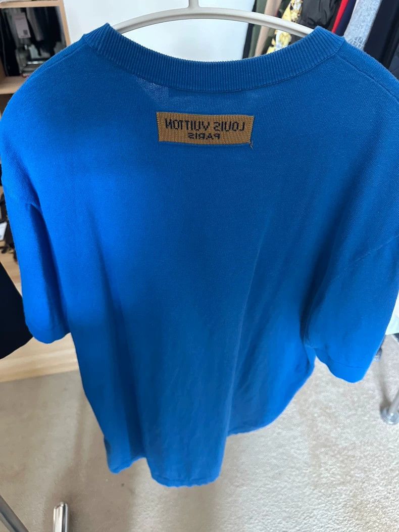 Other Louis Vuitton Blue monogrammed embroidered knit short slee Size US L / EU 52-54 / 3 - 2 Thumbnail