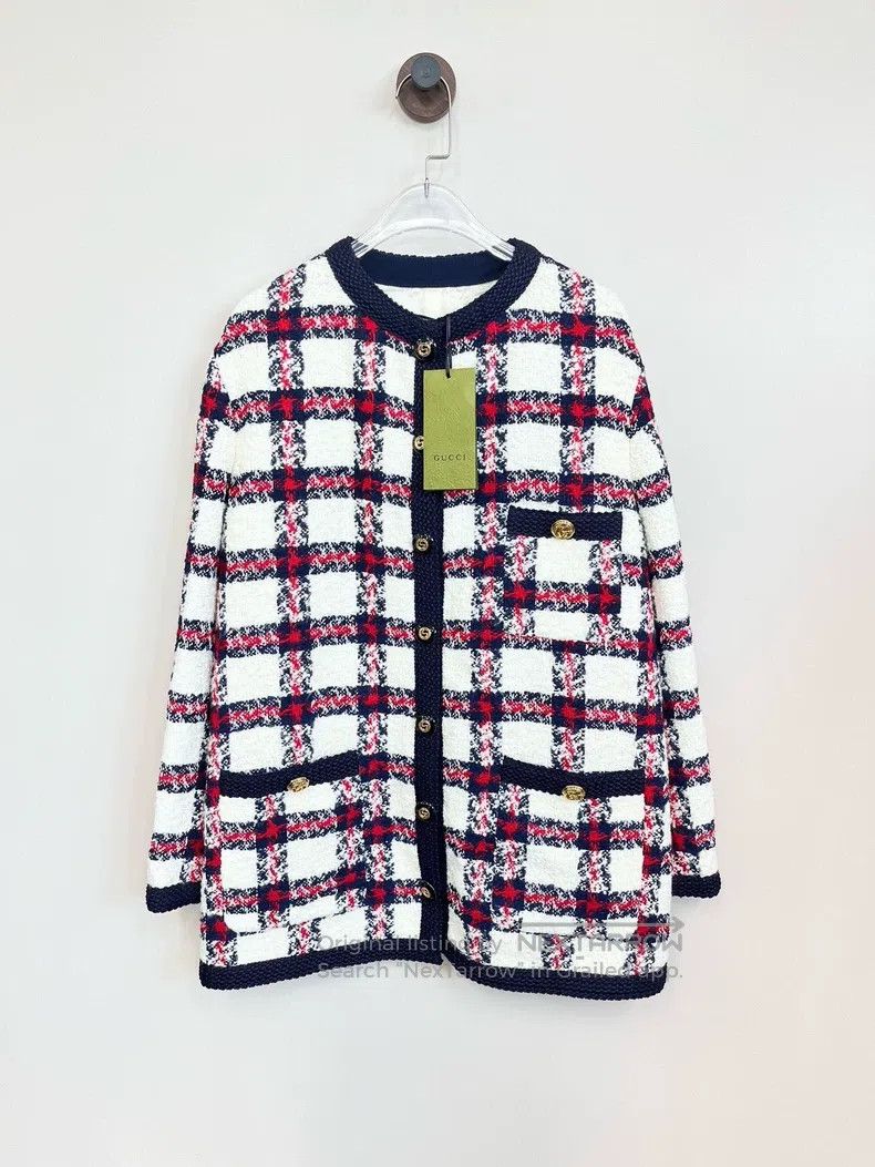 Gucci Gucci Patterned plaid tweed gold buckle jacket Size XS / US 0-2 / IT 36-38 - 1 Thumbnail