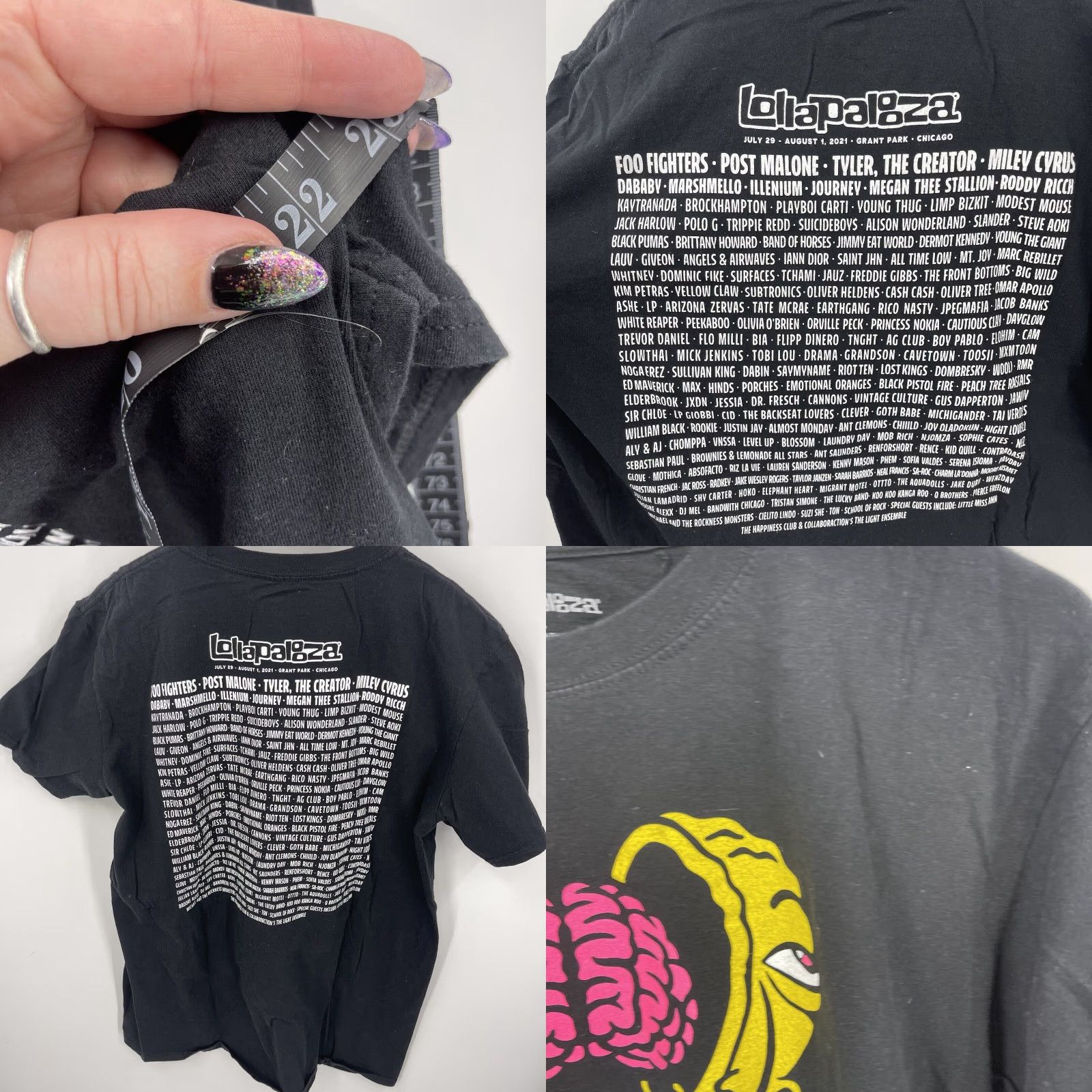 Vintage VINTAGE Lollapalooza Concert Shirt Mens Large Grant Park Chicago Concert 2021 Brain Tee Size US L / EU 52-54 / 3 - 8 Thumbnail