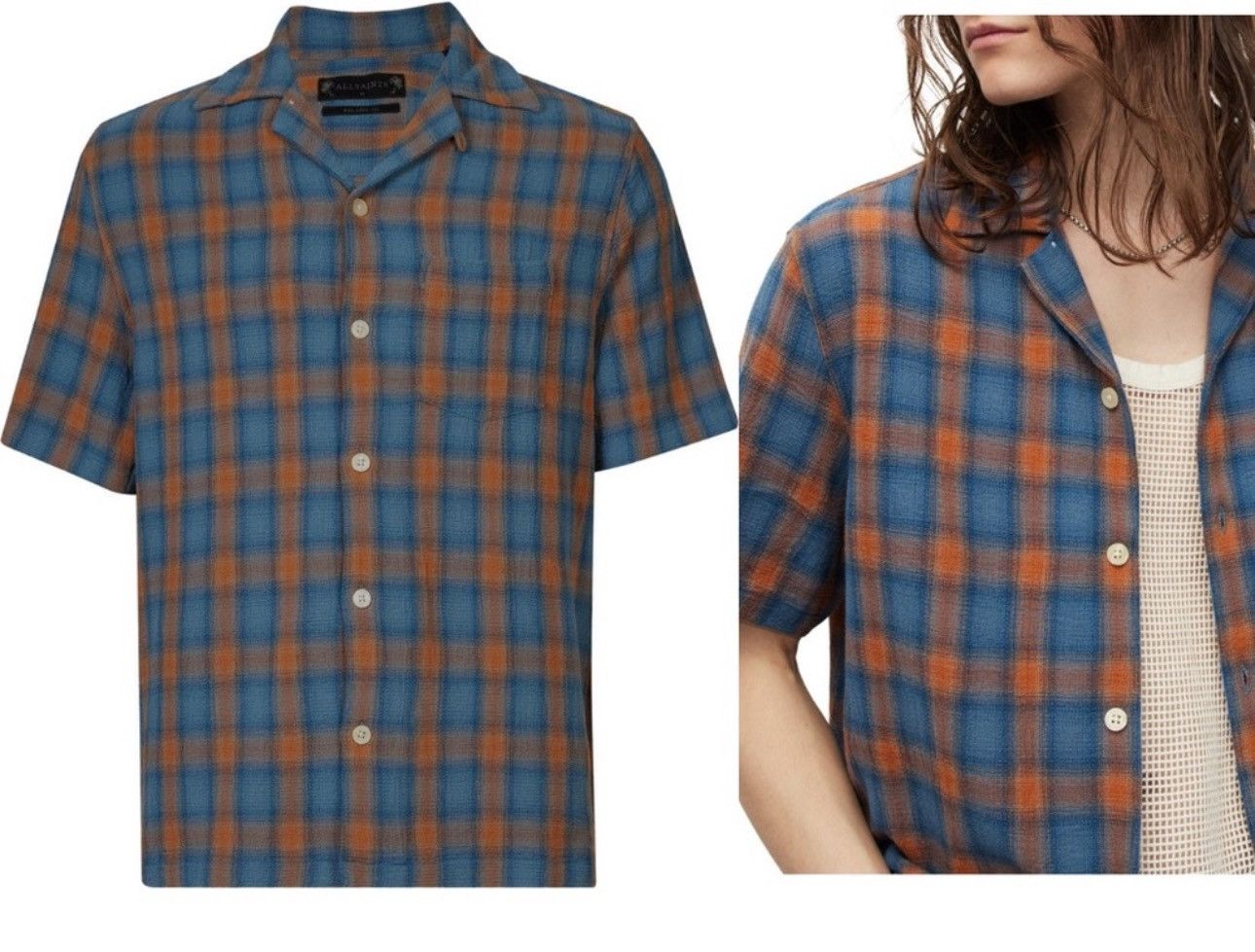 Allsaints NWT $169 AllSaints Talaia Check Short Sleeve Button-Up Shirt Size US M / EU 48-50 / 2 - 3 Thumbnail