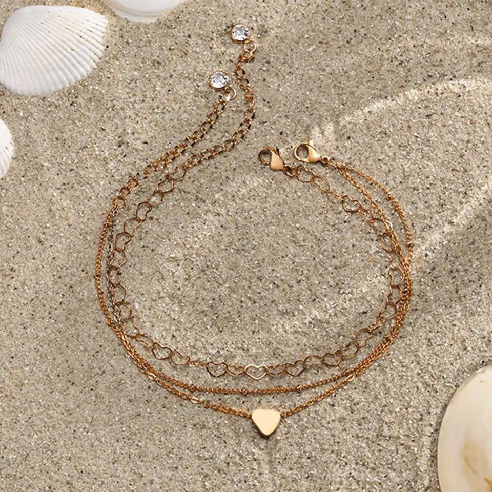 Other Elegant Heart Love Chain Anklet Size ONE SIZE - 1 Thumbnail