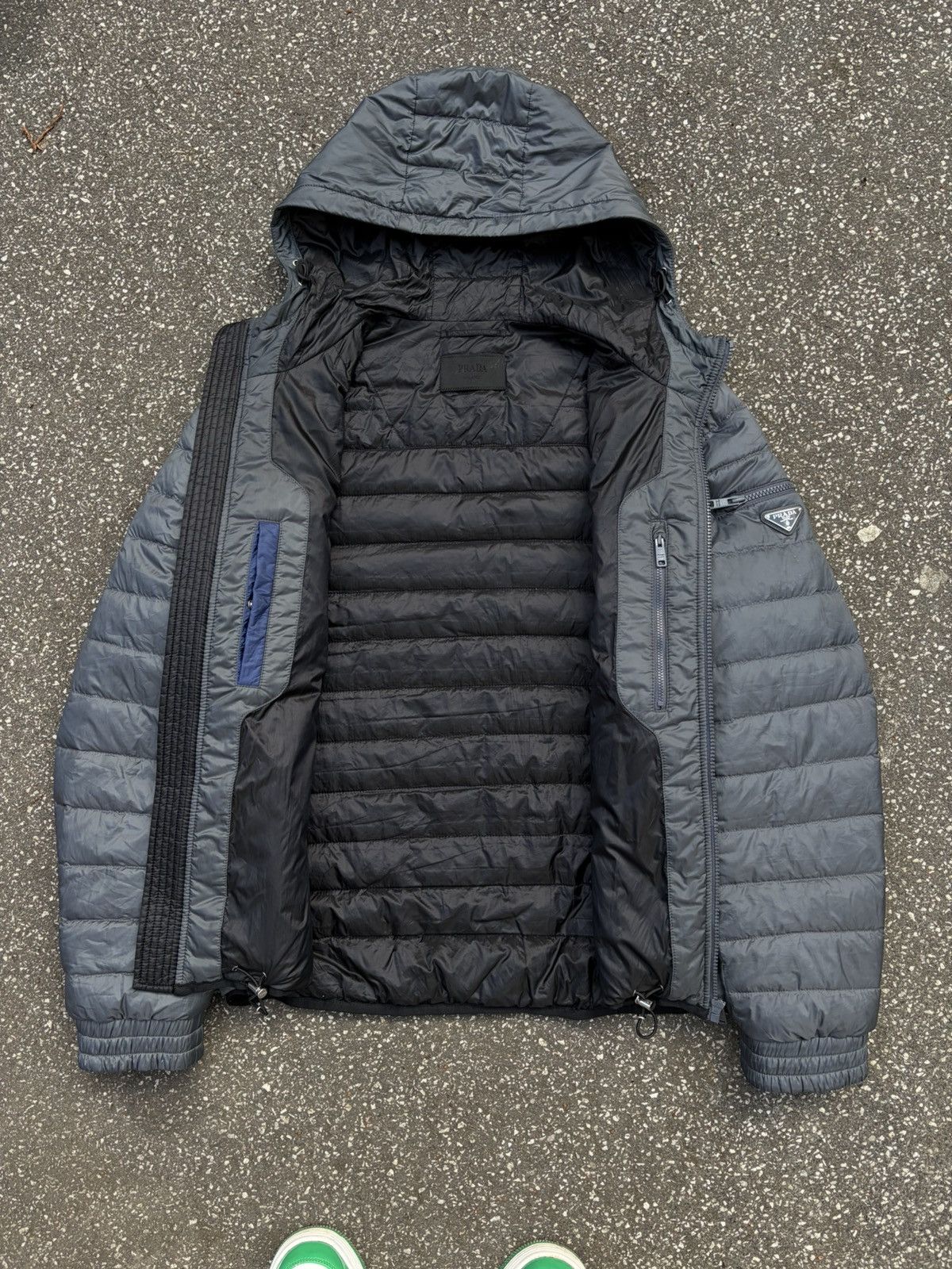 Prada Prada Micro Puffer Jacket – Grey (Size 52 / fits M) Size US L / EU 52-54 / 3 - 6 Thumbnail