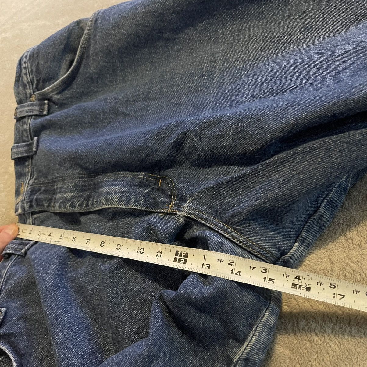 Wrangler Vintage 90s Wrangler Riggs Mens Blue Carpenter Jeans 46x32 Size US 44 / EU 60 - 7 Thumbnail