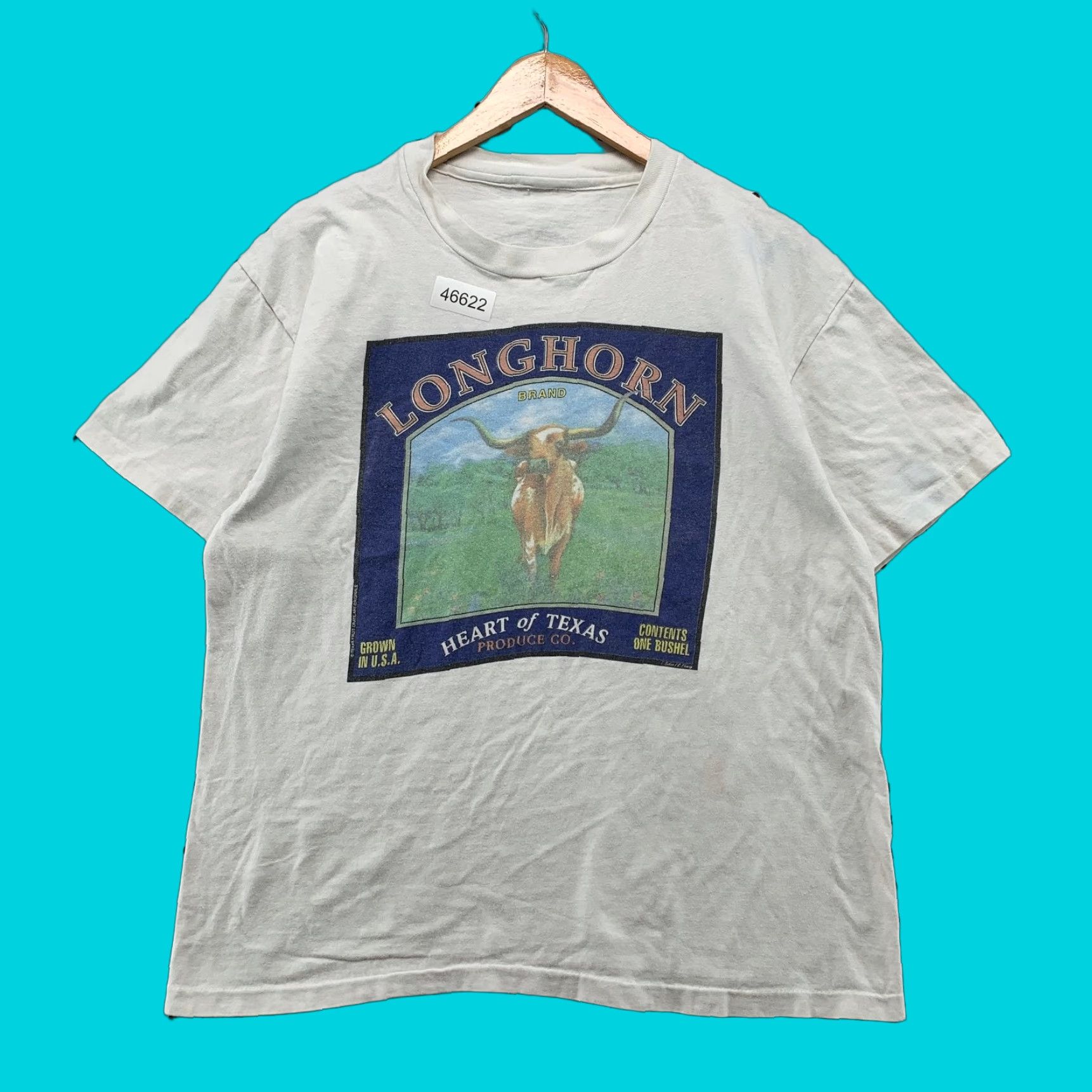 Vintage VINTAGE Longhorn Bull Texas Shirt Men M White USA Texas Art Fruit Crate USA Size US M / EU 48-50 / 2 - 1 Thumbnail