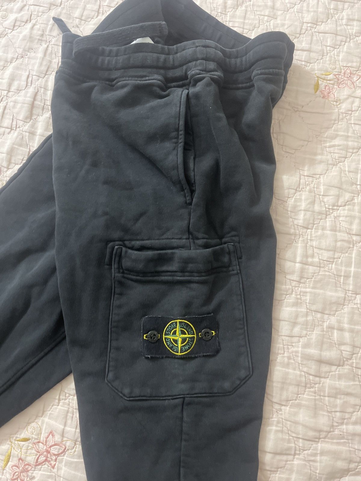 Stone Island × Vintage Stone Island Black Sweatpants Size US 31 - 4 Thumbnail
