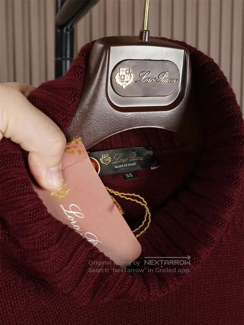Loro Piana Loro Piana Men's Burgundy Turtleneck Cashmere Sweater. Size US L / EU 52-54 / 3 - 6 Thumbnail